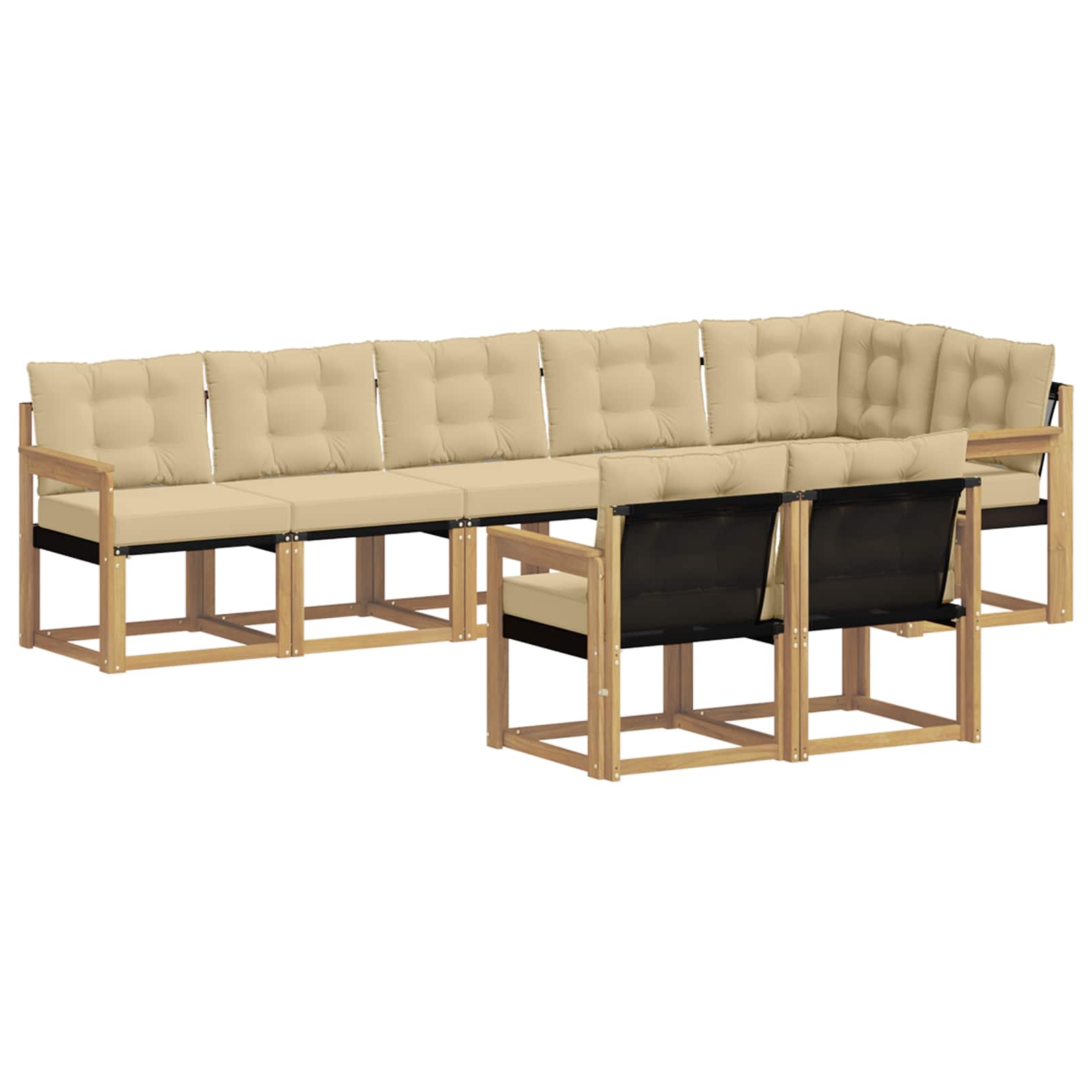 Ensemble de canapés d'extérieur 8 pcs Blanc et Beige - XIOS