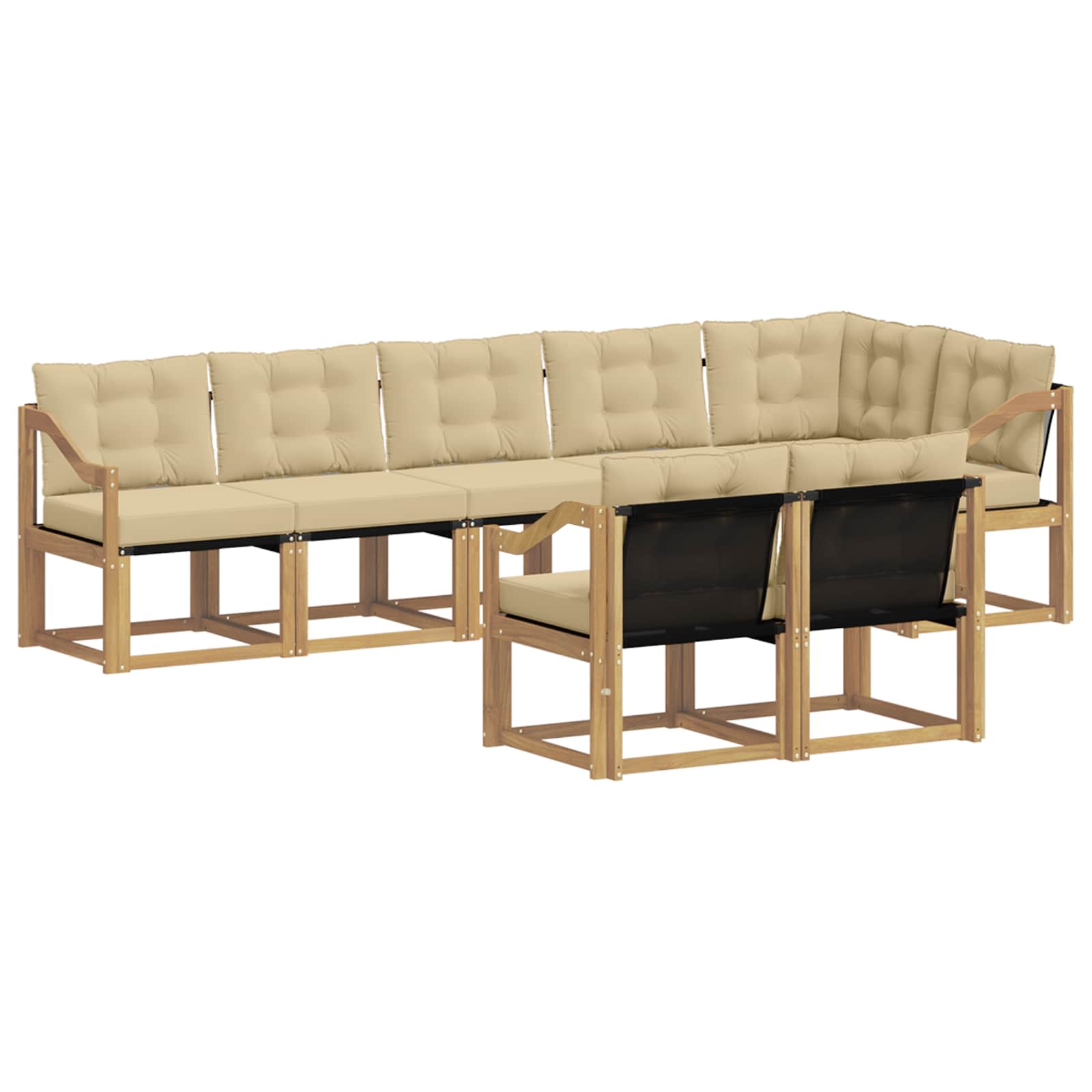 Ensemble de canapés d'extérieur 8 pcs Blanc et Beige - XIOS