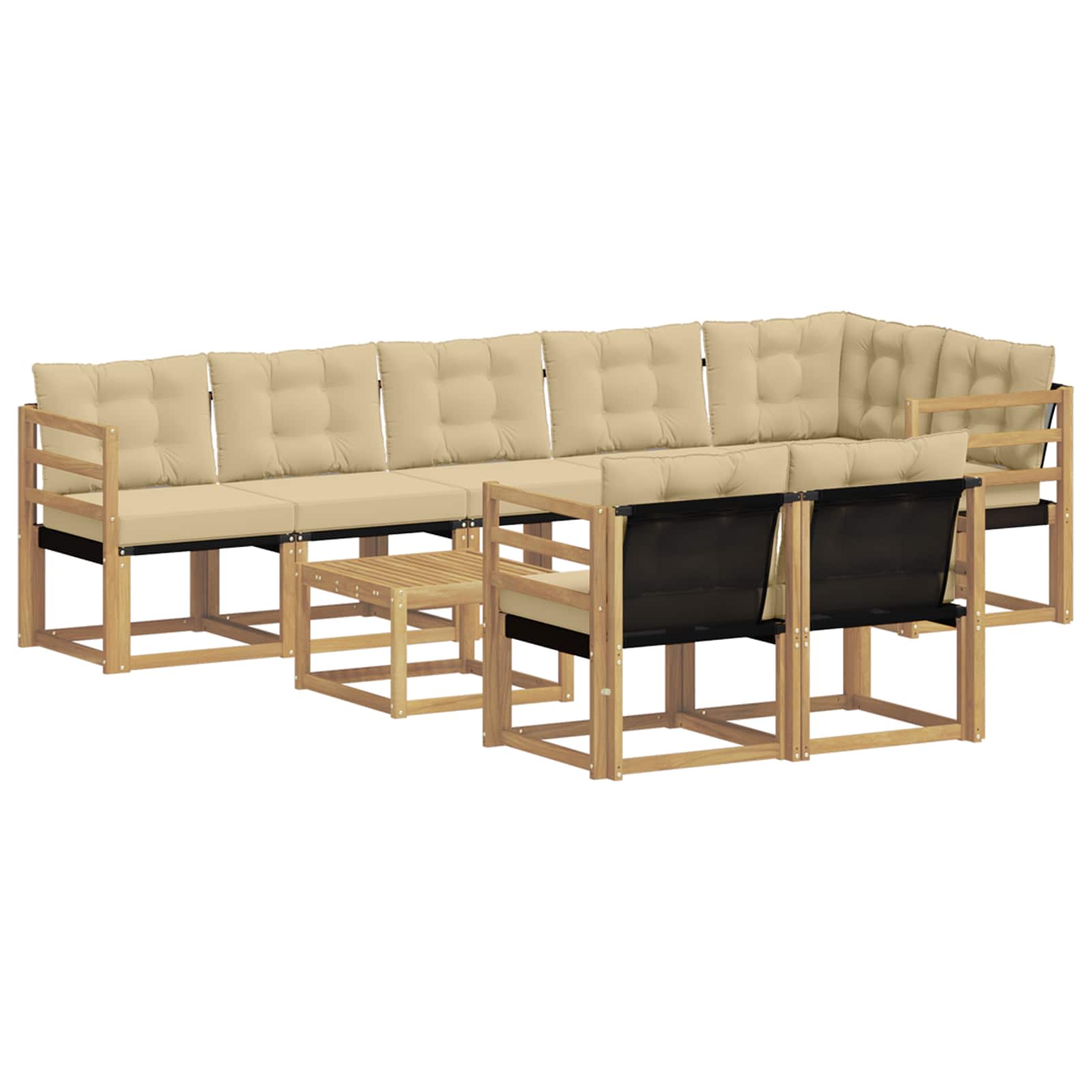Ensemble de canapés d'extérieur 9 pcs Blanc et Beige - XIOS