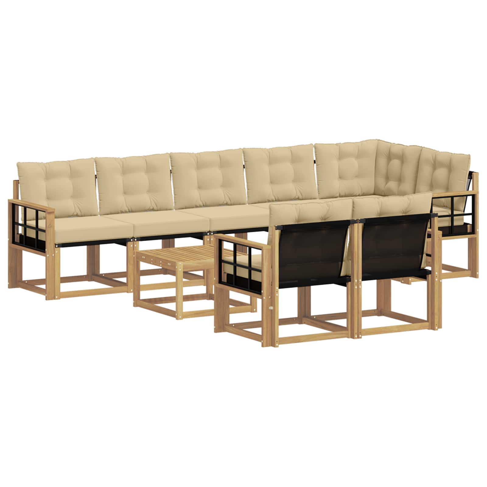 Ensemble de canapés d'extérieur 9 pcs Blanc et Beige - XIOS