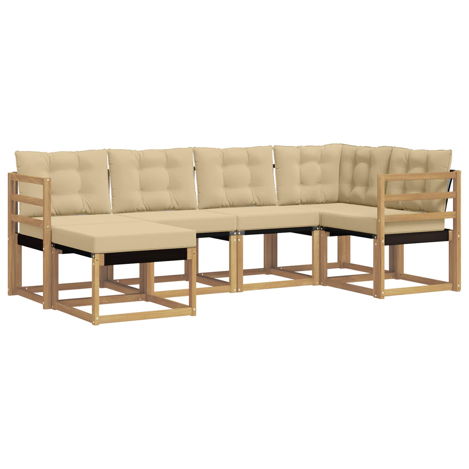 Ensemble de canapés d'extérieur 6 pcs Blanc et Beige - XIOS