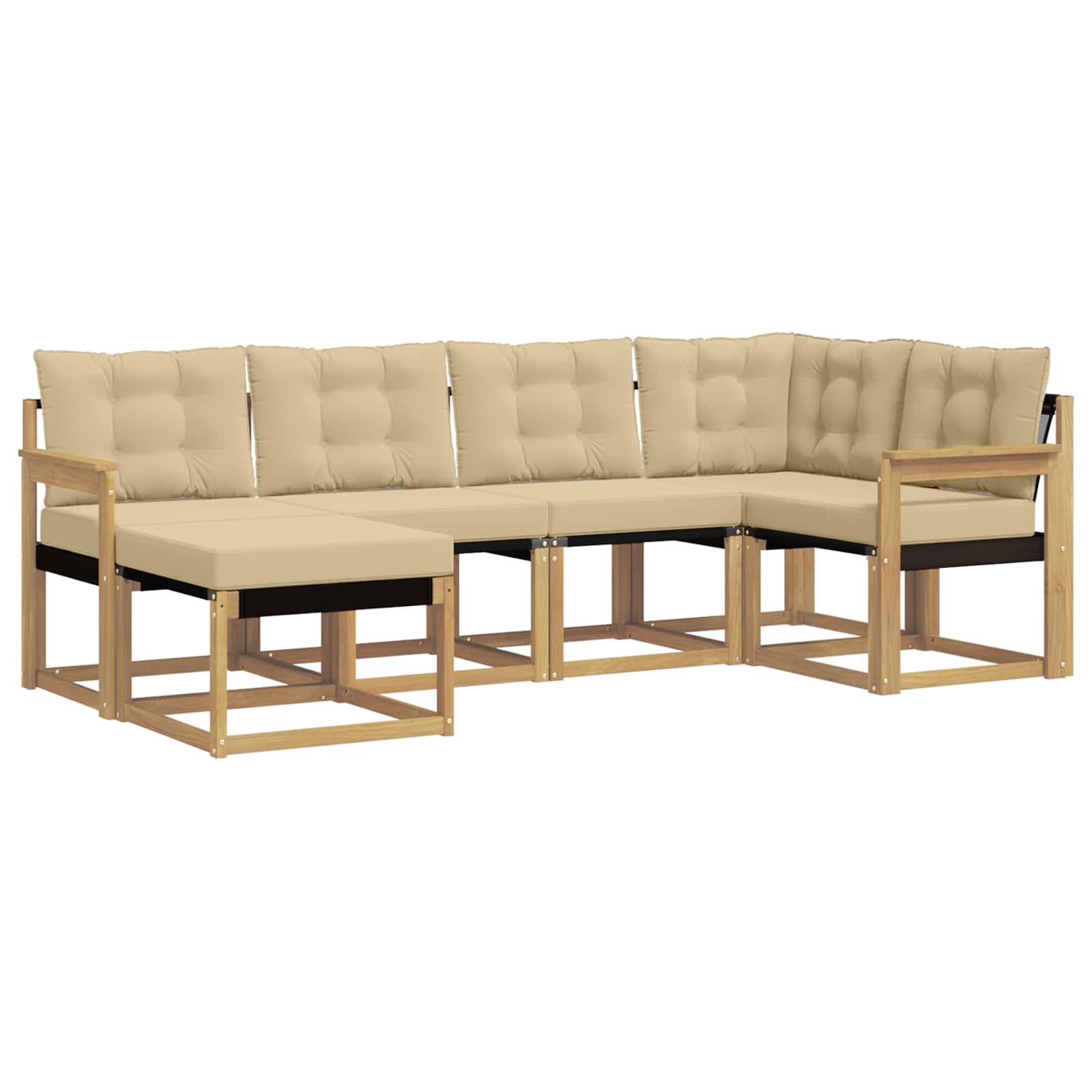 Ensemble de canapés d'extérieur 6 pcs Blanc et Beige - XIOS