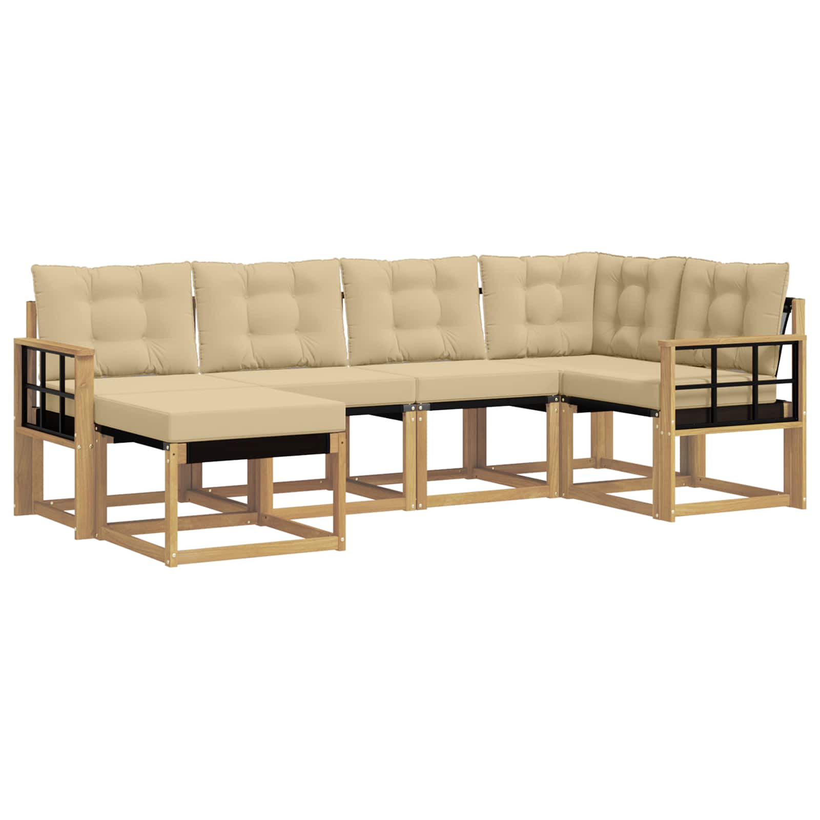 Ensemble de canapés d'extérieur 6 pcs Blanc et Beige - XIOS