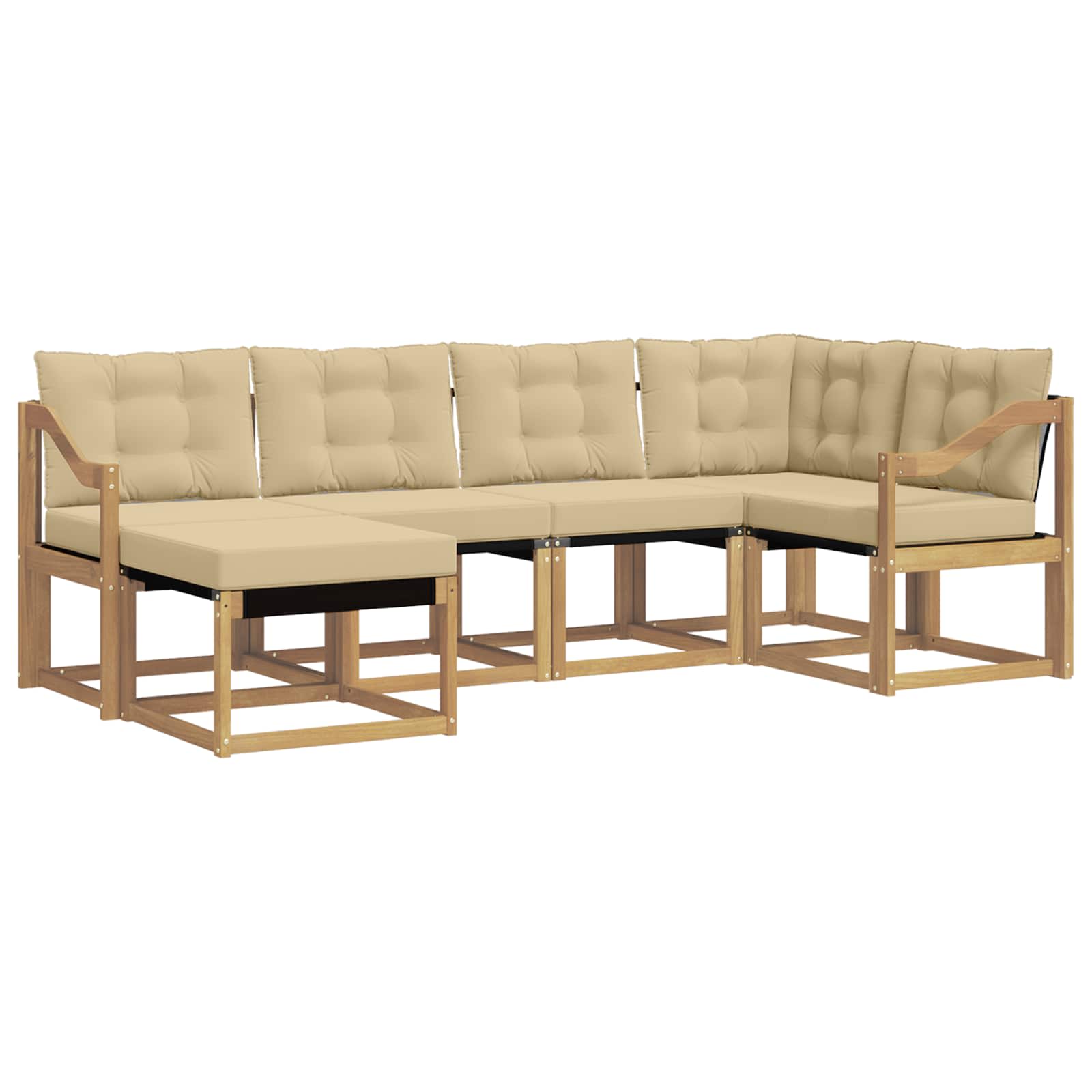 Ensemble de canapés d'extérieur 6 pcs Blanc et Beige - XIOS
