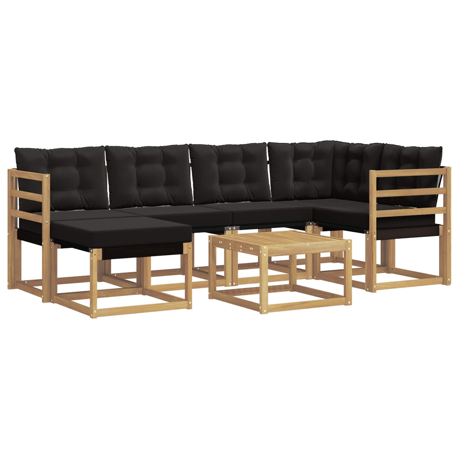 Ensemble de canapés d'extérieur 7 pcs Blanc et noir - XIOS