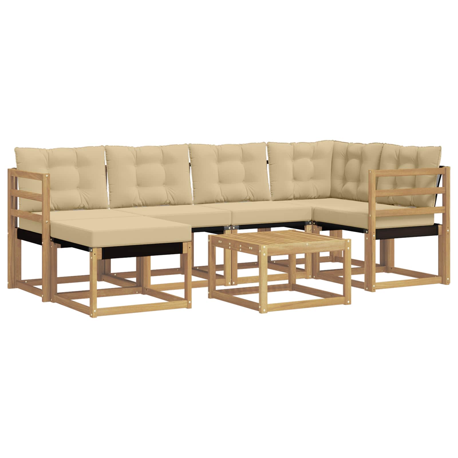 Ensemble de canapés d'extérieur 7 pcs Blanc et Beige - XIOS