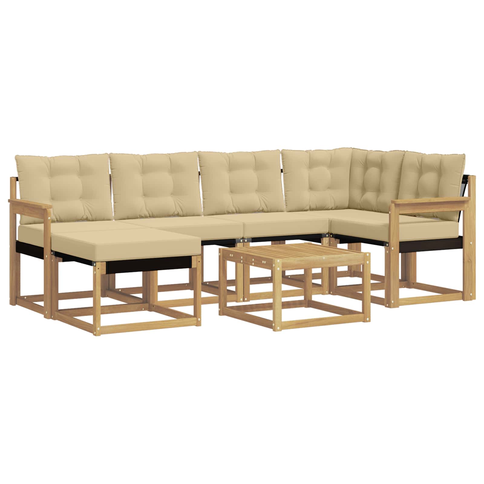 Ensemble de canapés d'extérieur 7 pcs Blanc et Beige - XIOS