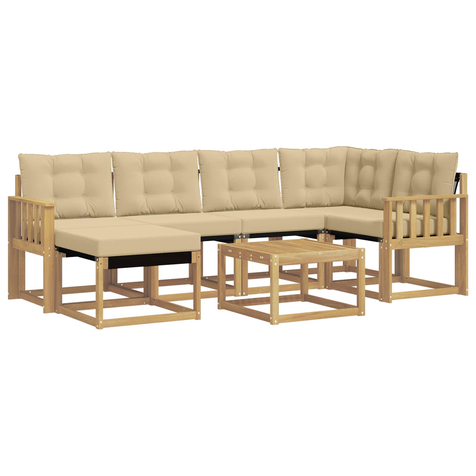 Ensemble de canapés d'extérieur 7 pcs Blanc et Beige - XIOS