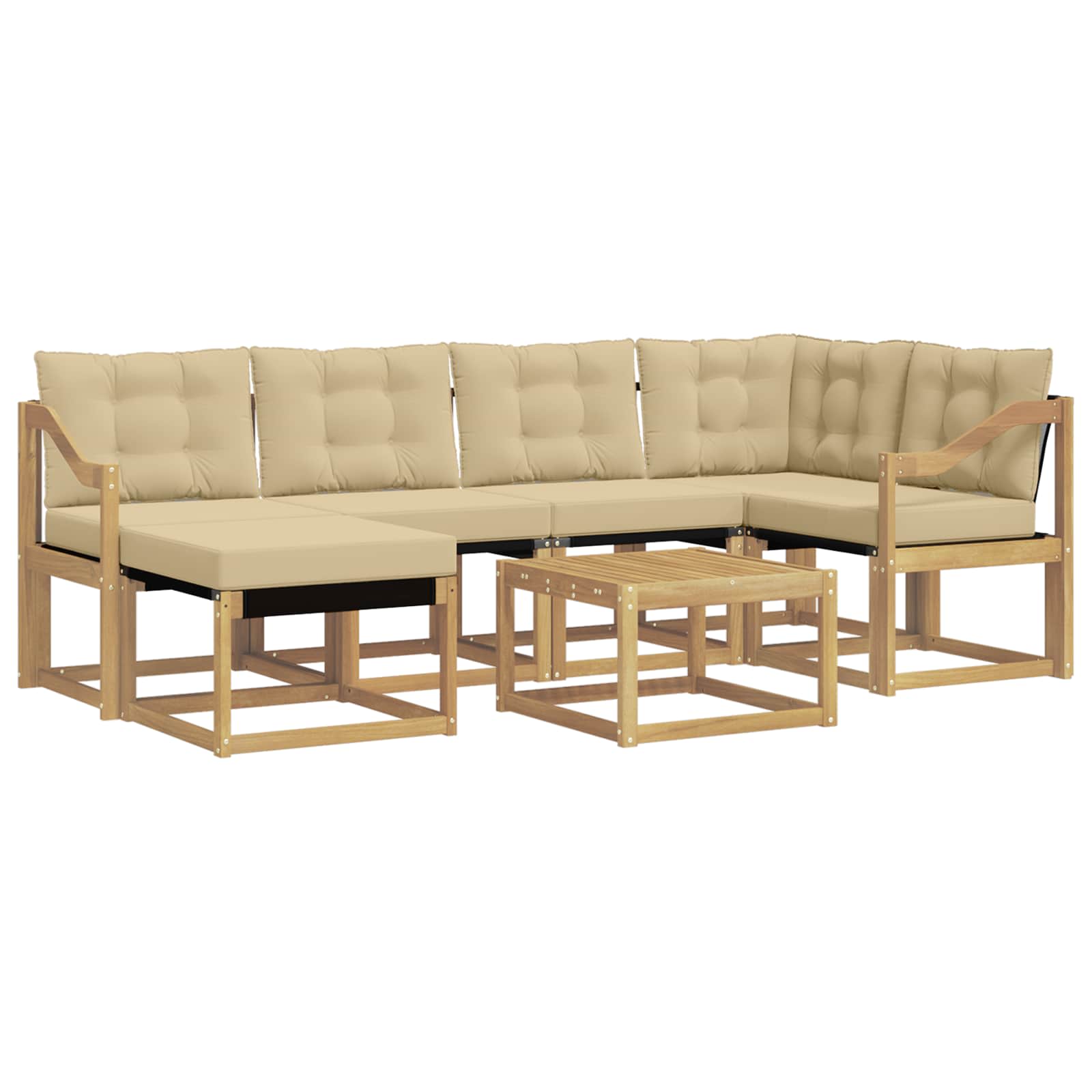 Ensemble de canapés d'extérieur 7 pcs Blanc et Beige - XIOS