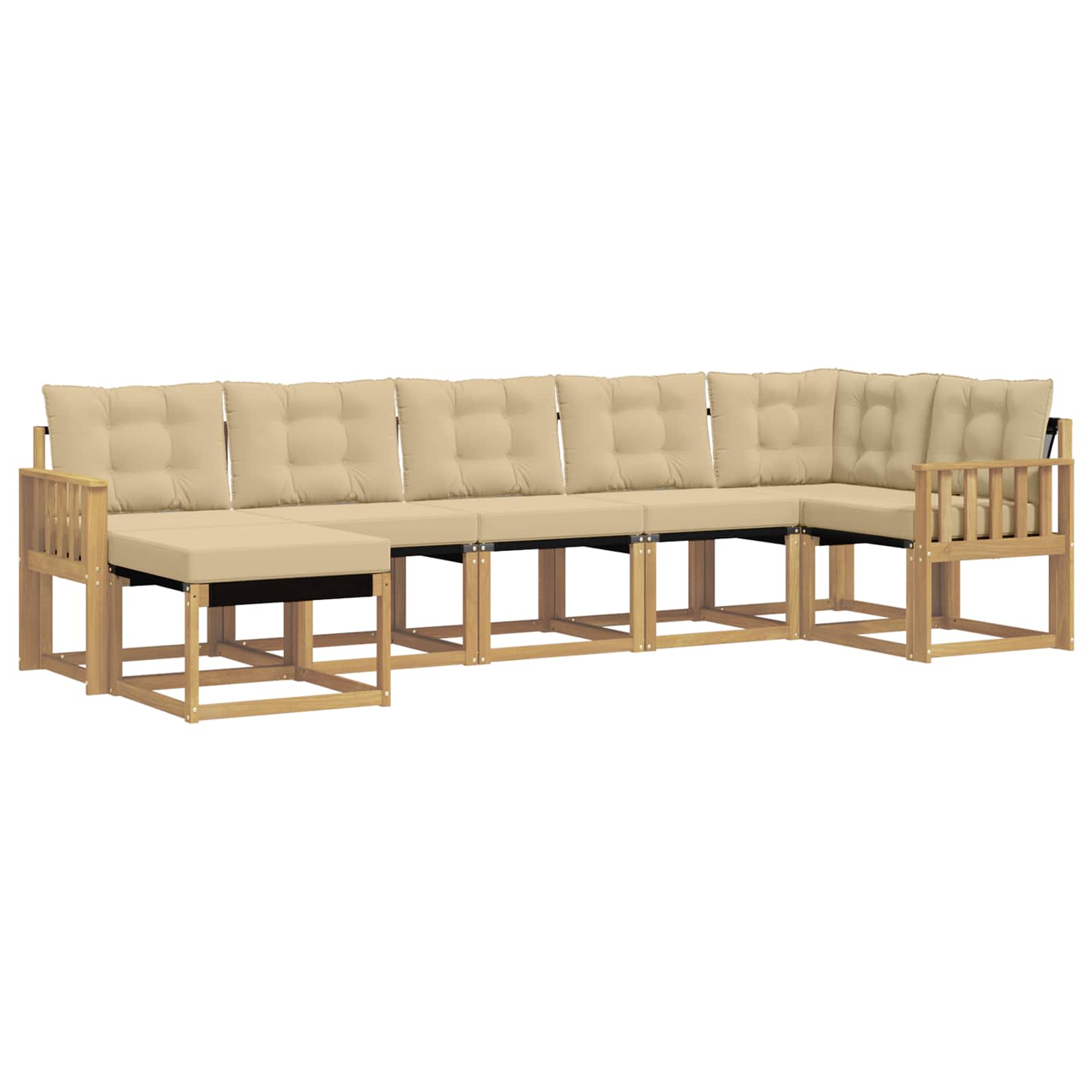 Ensemble de canapés d'extérieur 7 pcs Blanc et Beige - XIOS