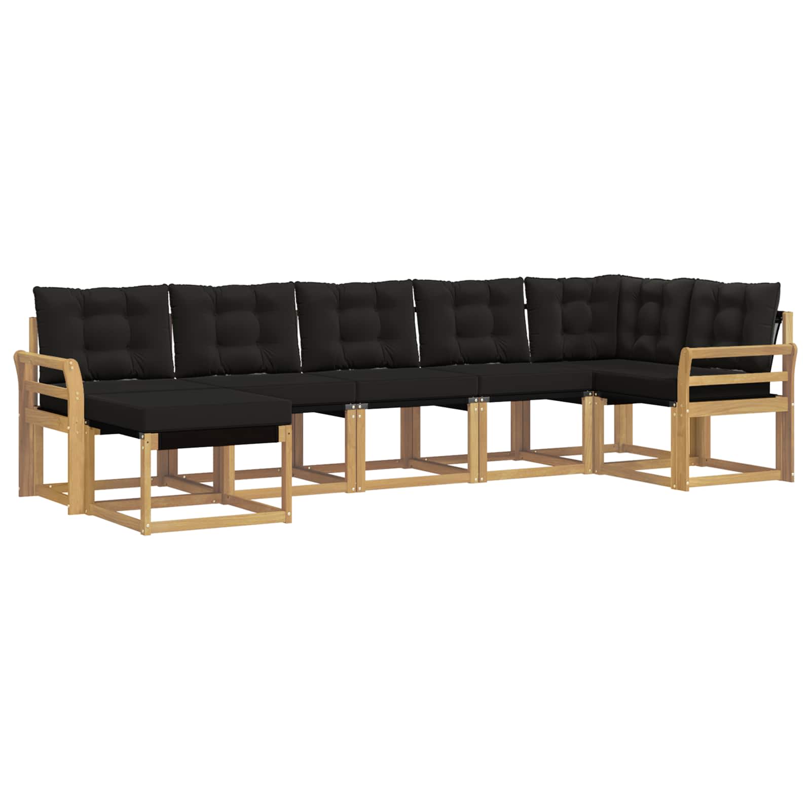 Ensemble de canapés d'extérieur 7 pcs Blanc et noir - XIOS
