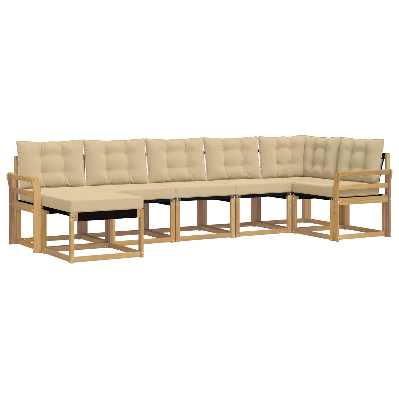 Ensemble de canapés d'extérieur 7 pcs Blanc et Beige - XIOS