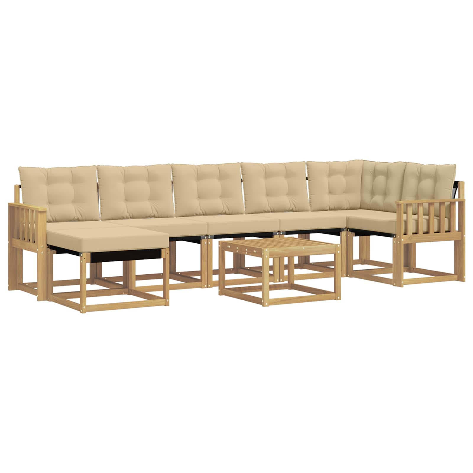 Ensemble de canapés d'extérieur 8 pcs Blanc et Beige - XIOS