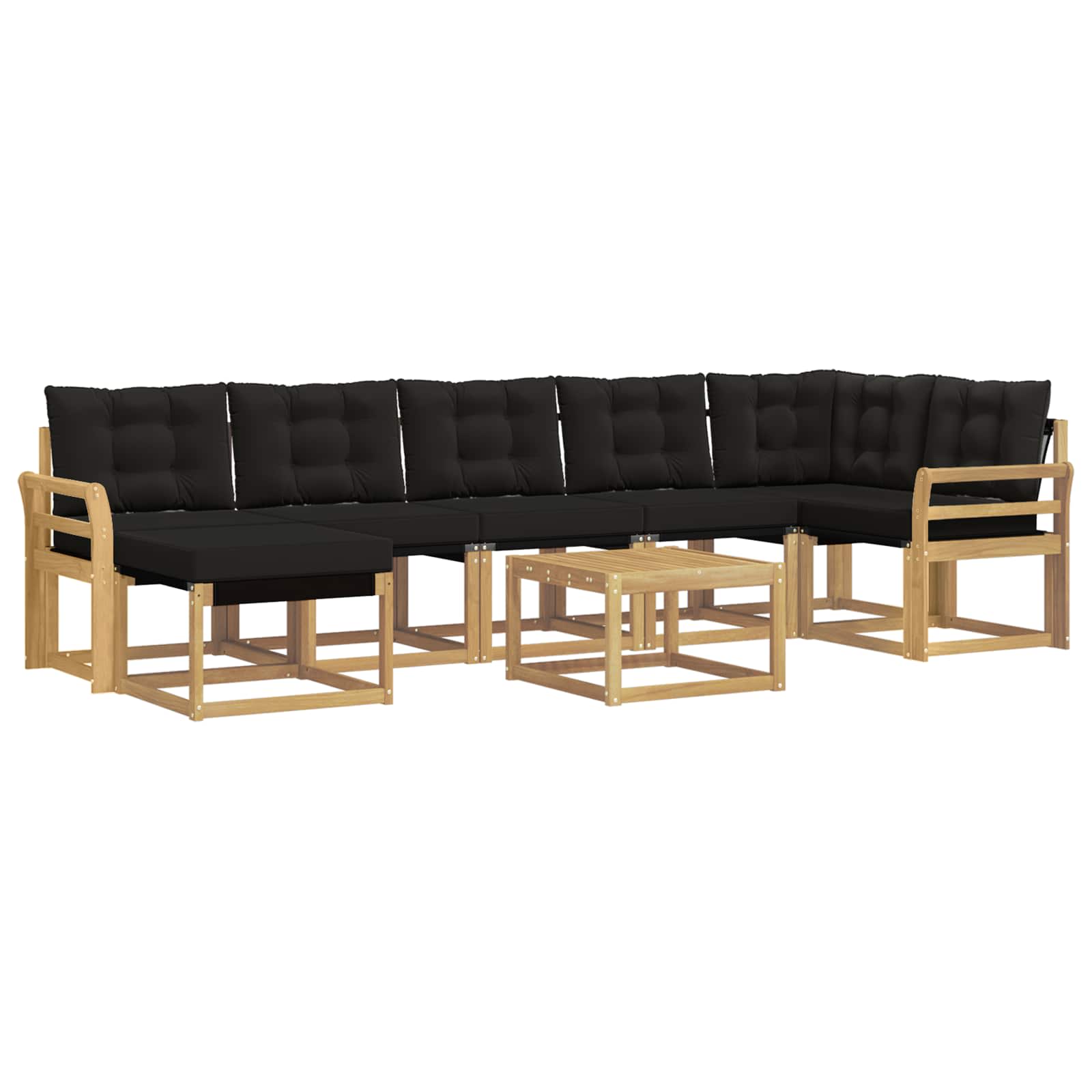 Ensemble de canapés d'extérieur 8 pcs Blanc et noir - XIOS