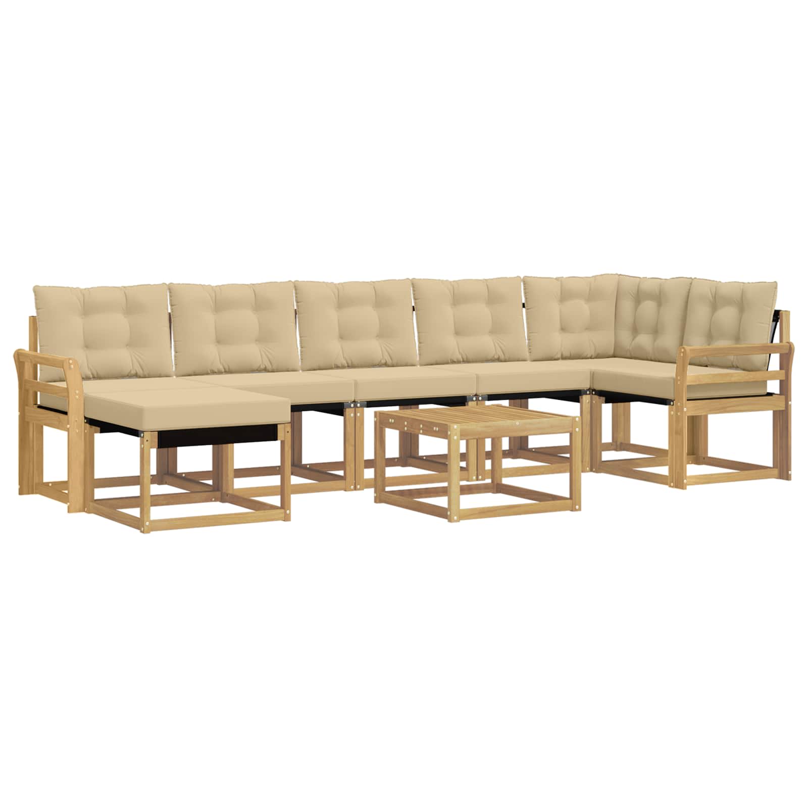 Ensemble de canapés d'extérieur 8 pcs Blanc et Beige - XIOS