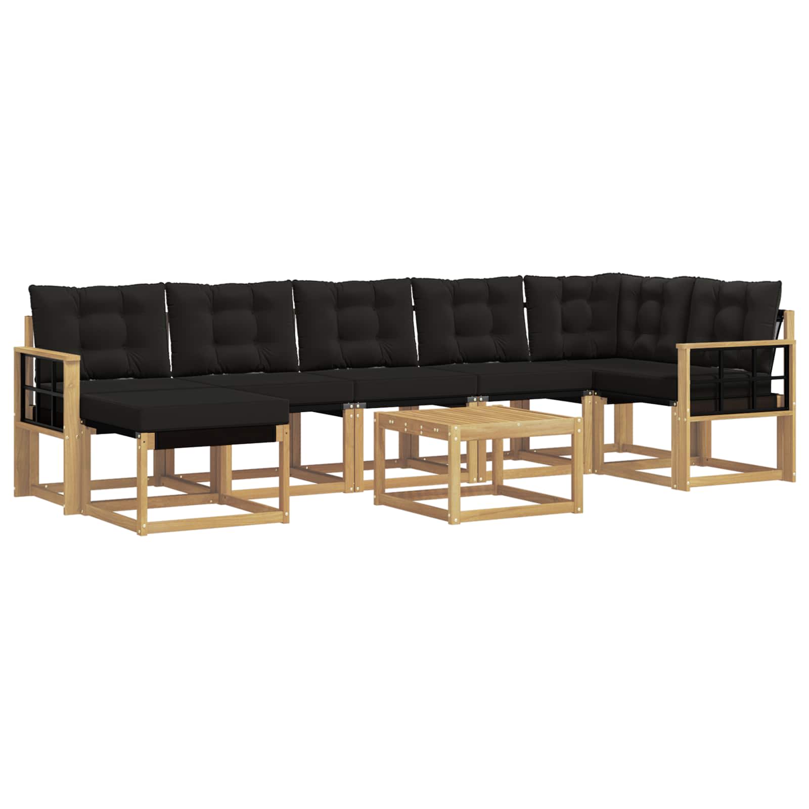 Ensemble de canapés d'extérieur 8 pcs Blanc et noir - XIOS