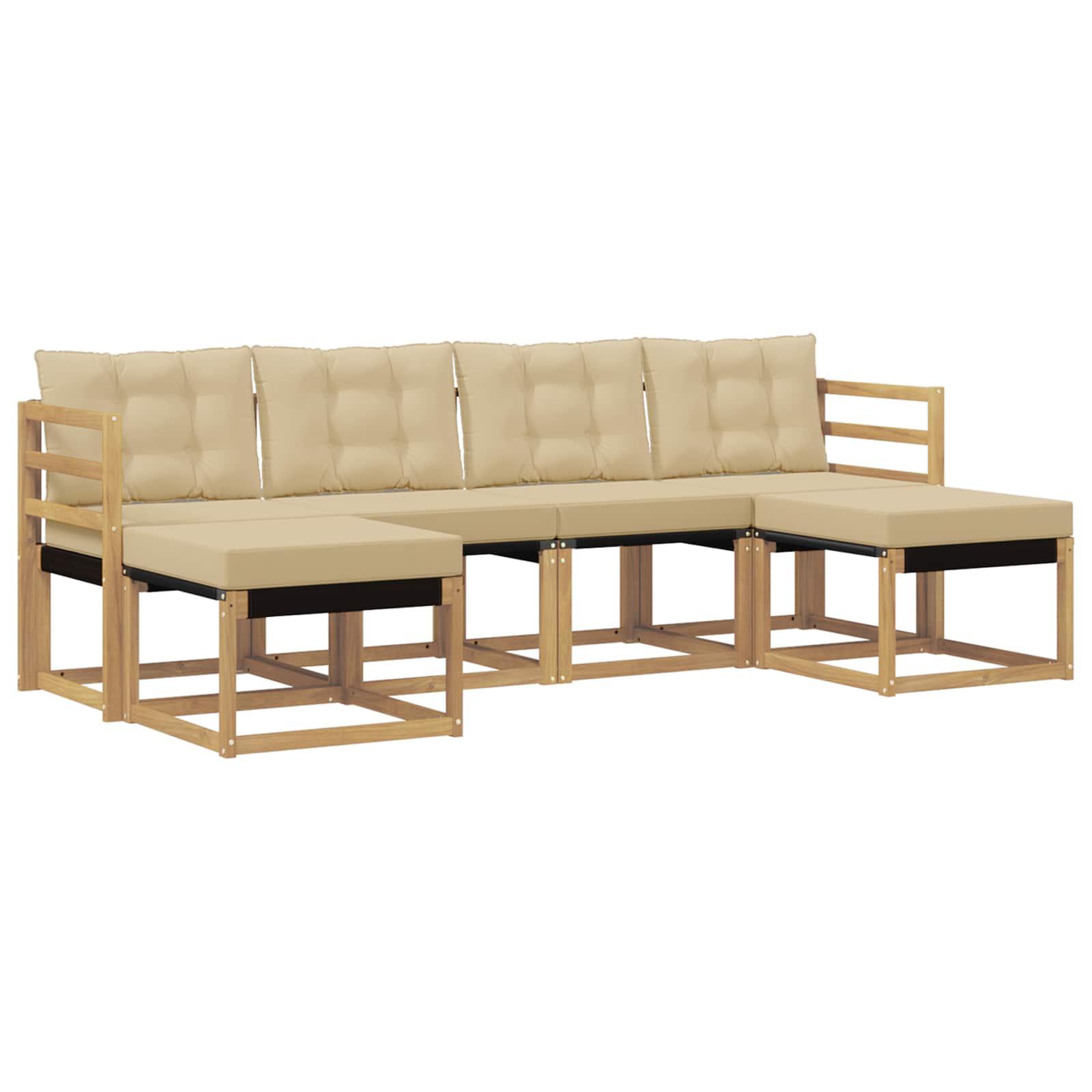 Ensemble de canapés d'extérieur 6 pcs Blanc et Beige - XIOS