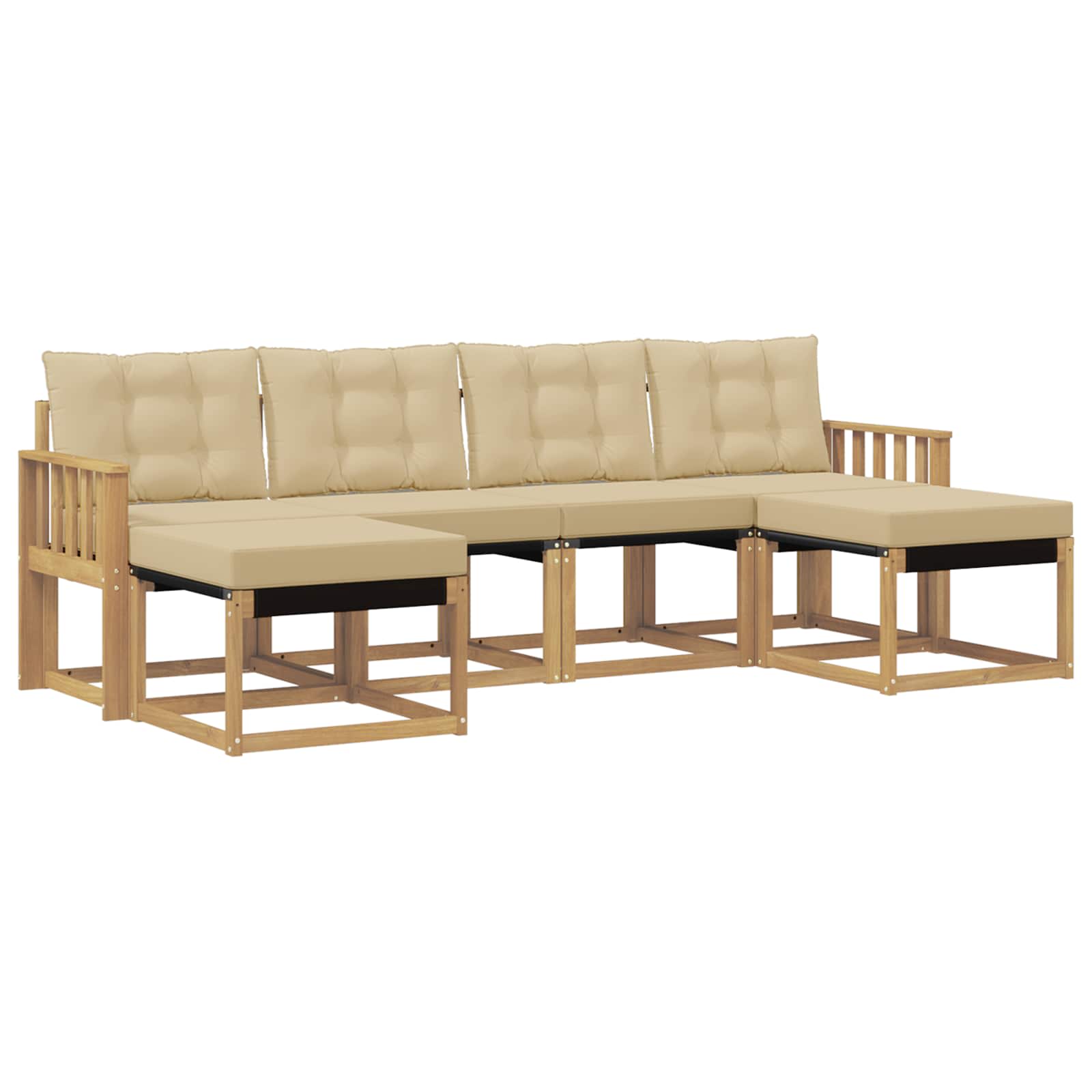 Ensemble de canapés d'extérieur 6 pcs Blanc et Beige - XIOS