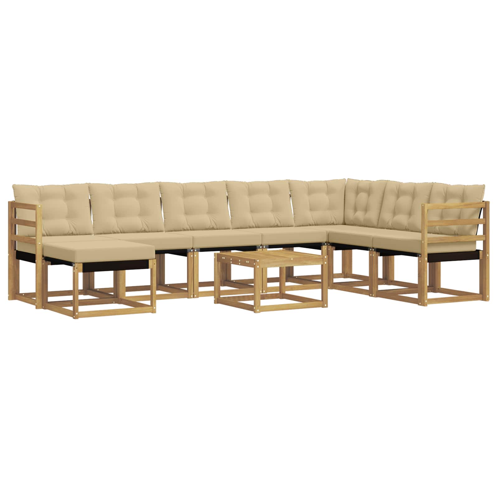Ensemble de canapés d'extérieur 9 pcs Blanc et Beige - XIOS