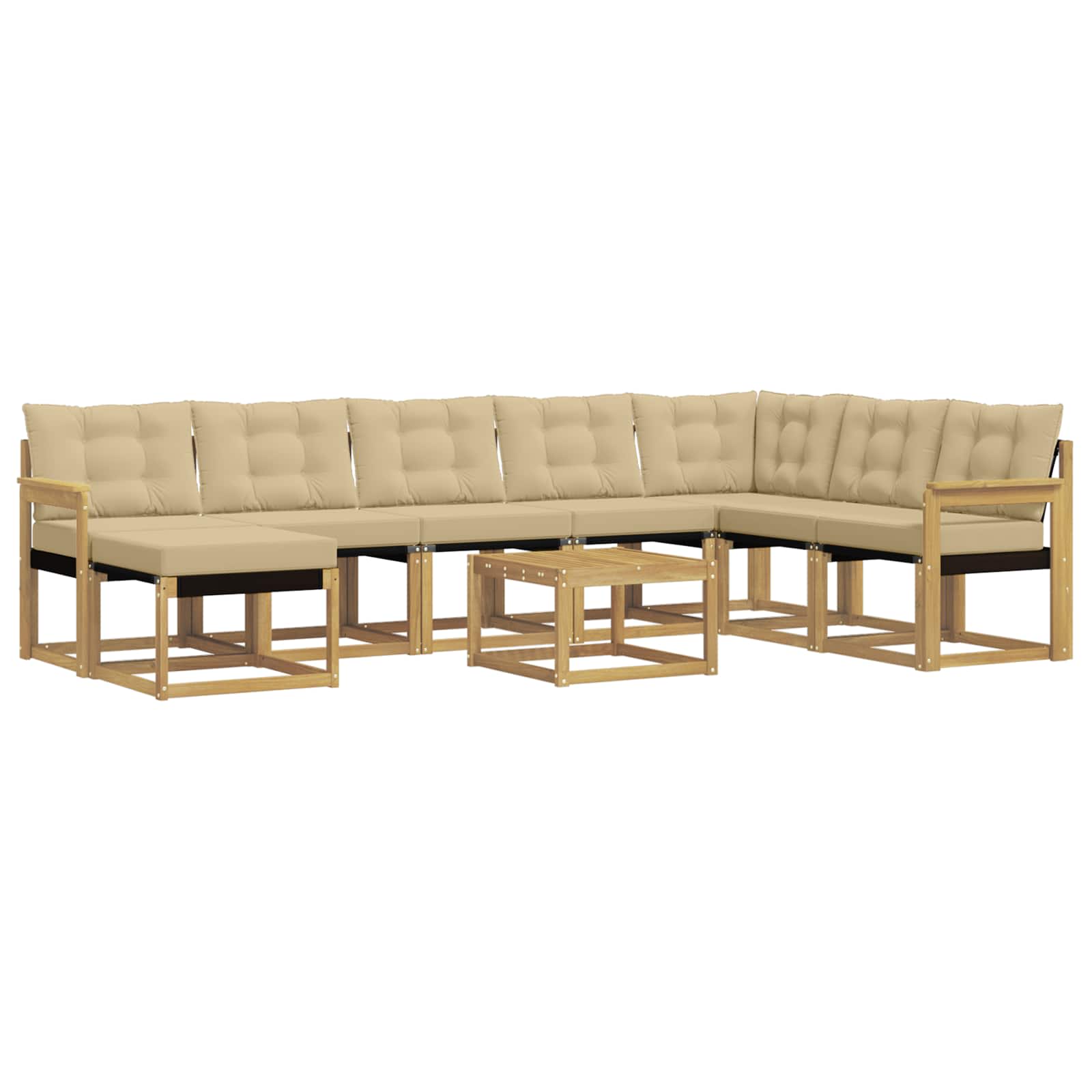 Ensemble de canapés d'extérieur 9 pcs Blanc et Beige - XIOS