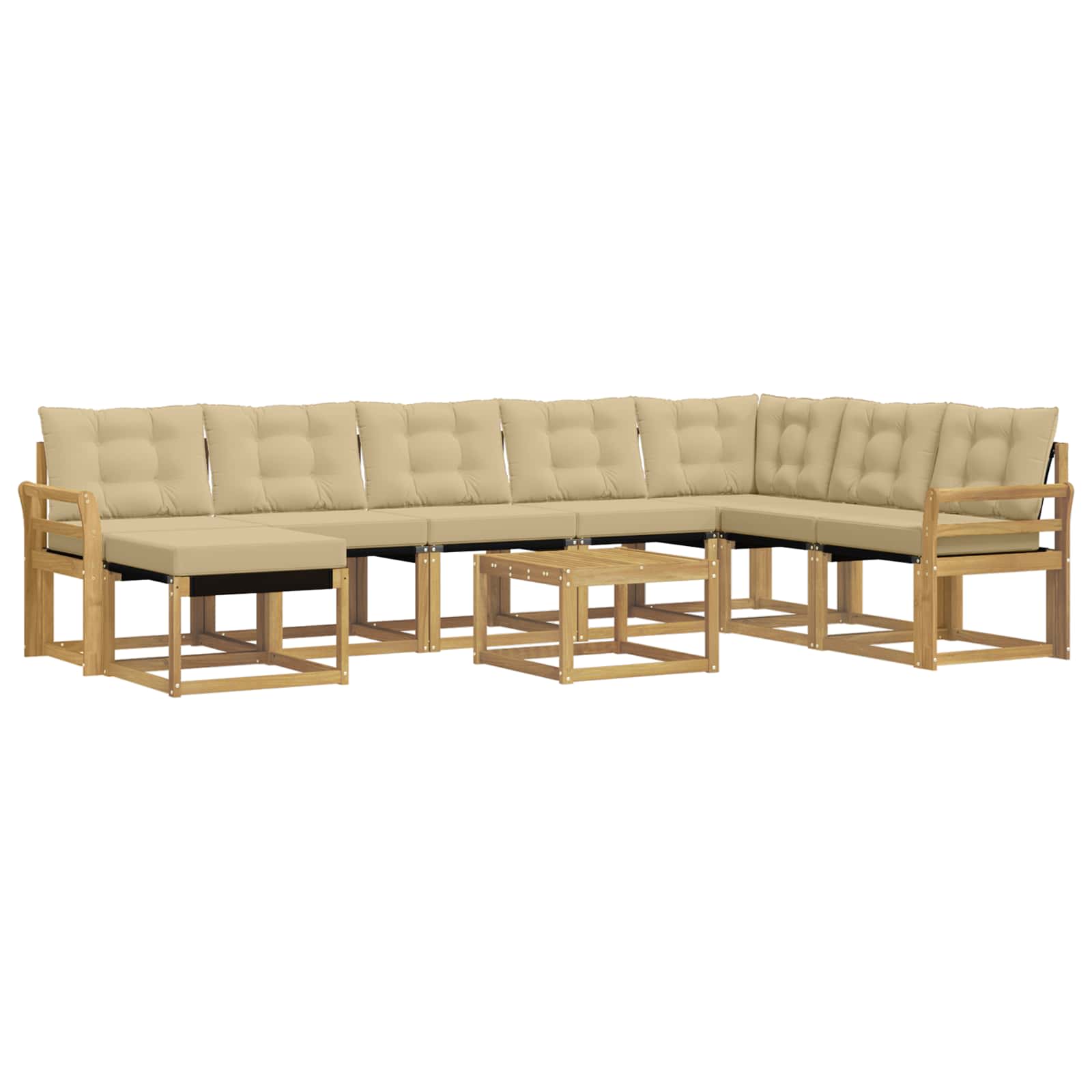 Ensemble de canapés d'extérieur 9 pcs Blanc et Beige - XIOS
