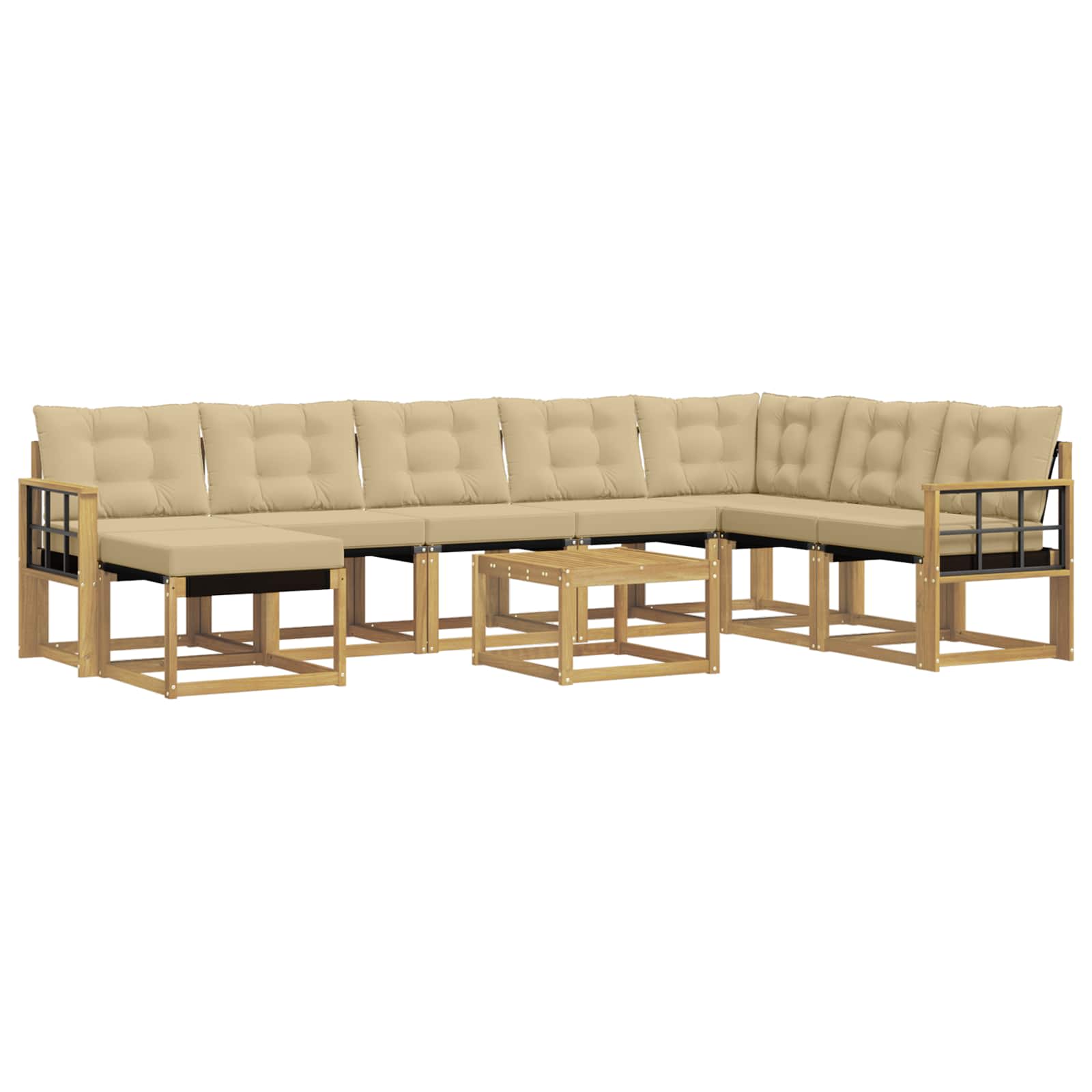 Ensemble de canapés d'extérieur 9 pcs Blanc et Beige - XIOS