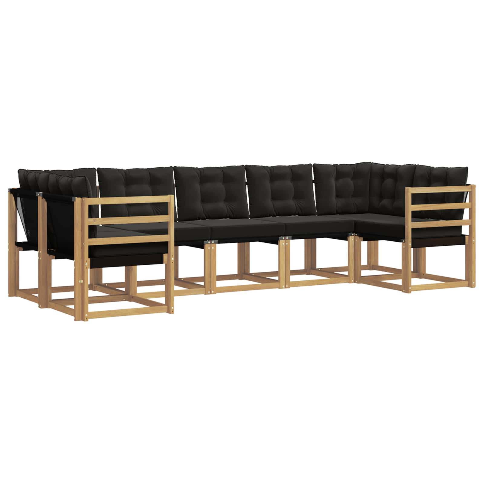 Ensemble de canapés d'extérieur 7 pcs Blanc et noir - XIOS