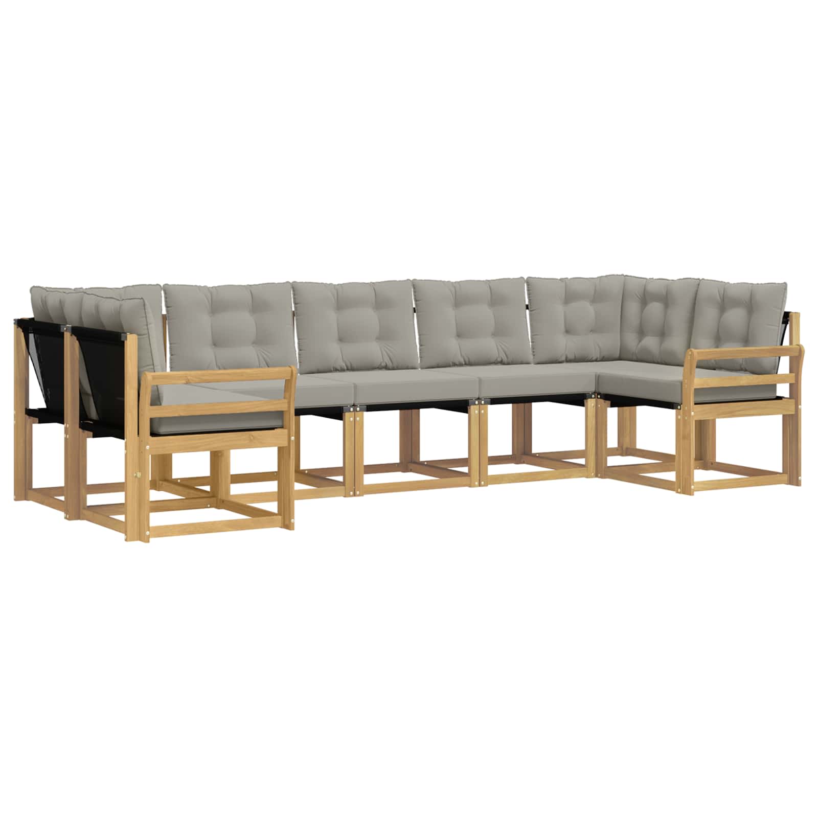 Ensemble de canapés d'extérieur 7 pcs Blanc et gris clair - XIOS