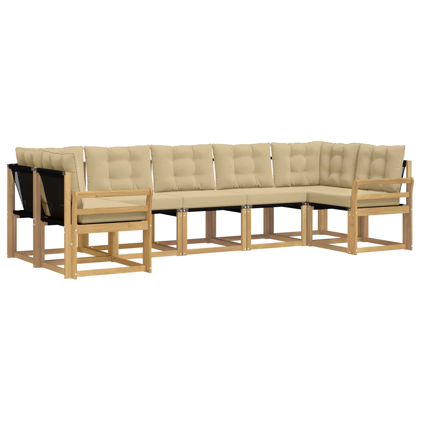 Ensemble de canapés d'extérieur 7 pcs Blanc et Beige - XIOS