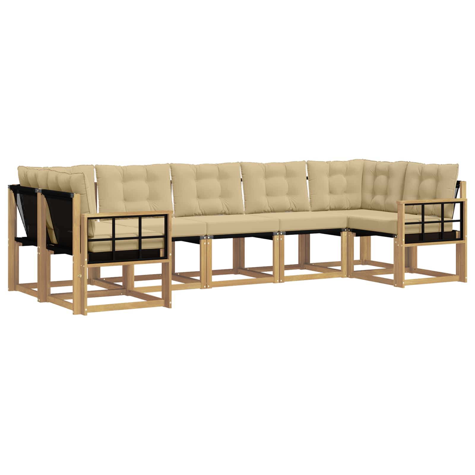Ensemble de canapés d'extérieur 7 pcs Blanc et Beige - XIOS
