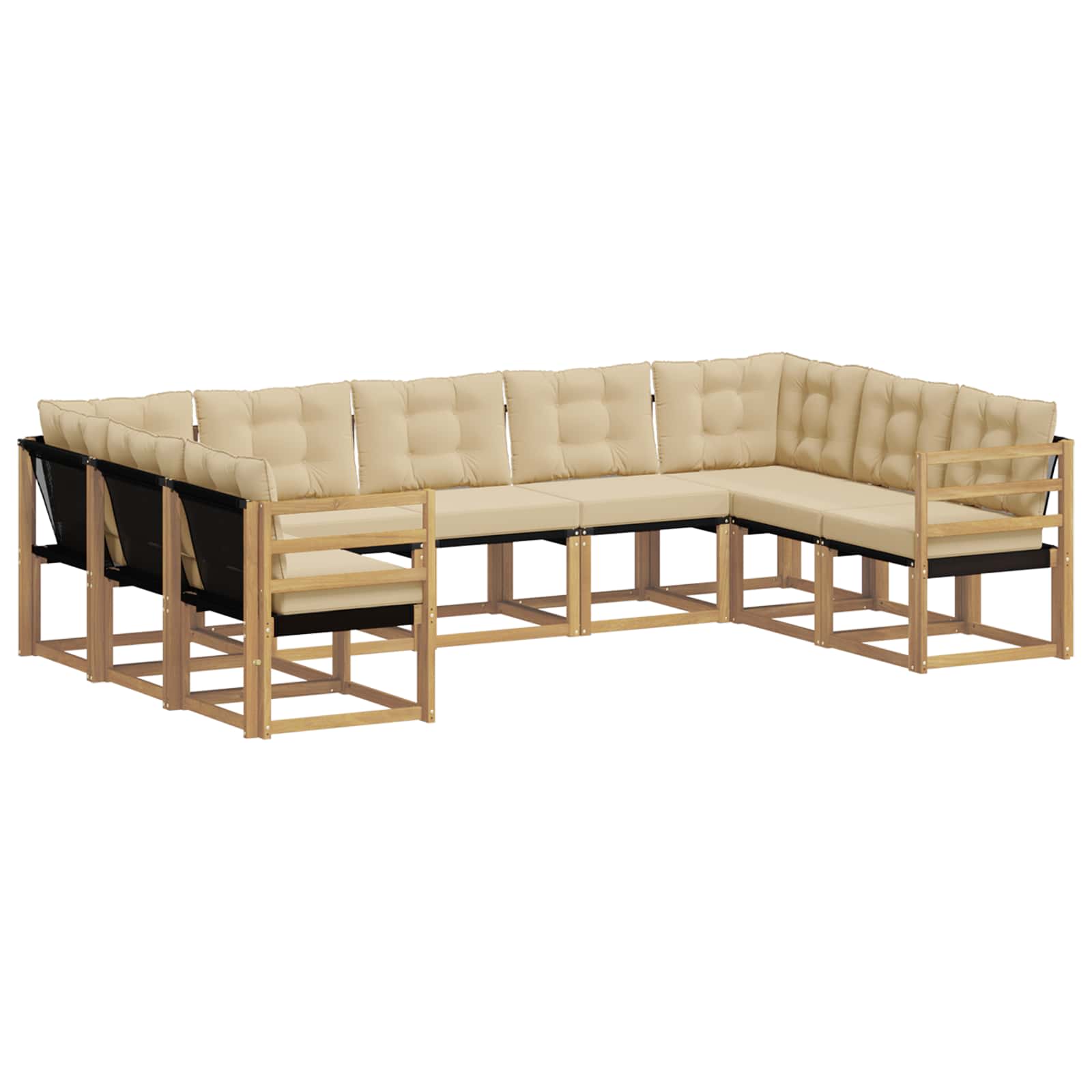 Ensemble de canapés d'extérieur 9 pcs Blanc et Beige - XIOS