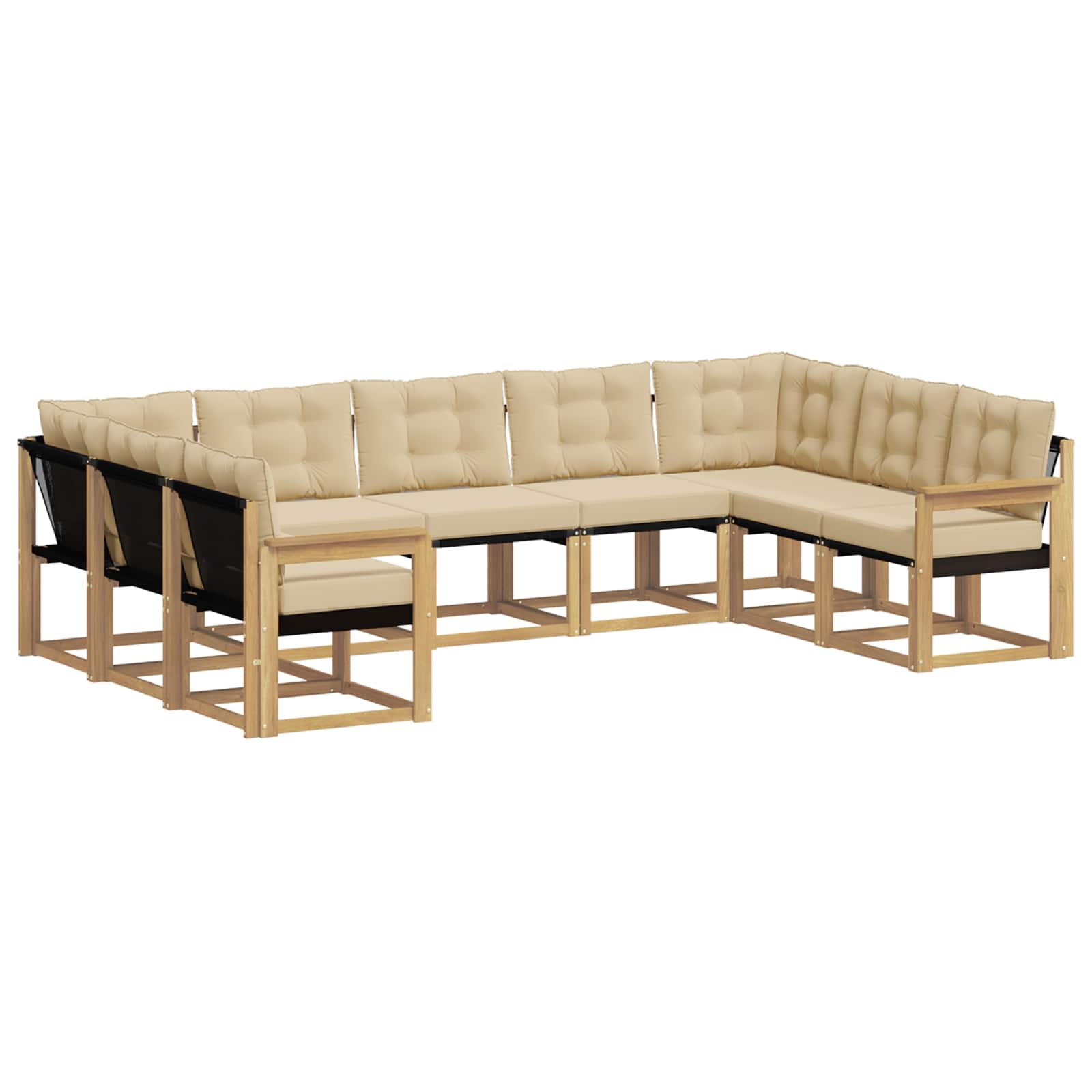 Ensemble de canapés d'extérieur 9 pcs Blanc et Beige - XIOS