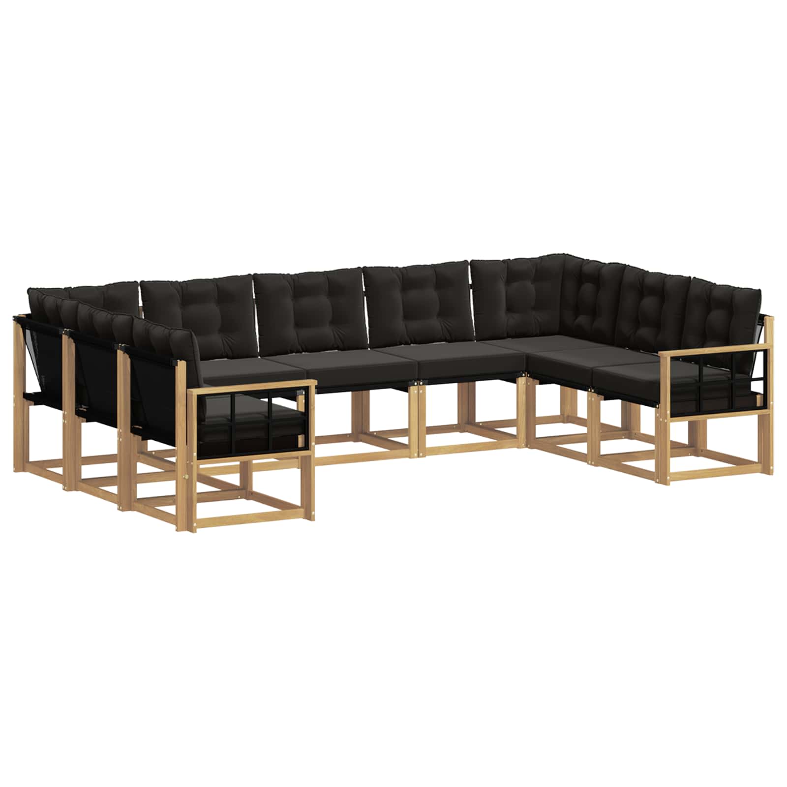 Ensemble de canapés d'extérieur 9 pcs Blanc et noir - XIOS