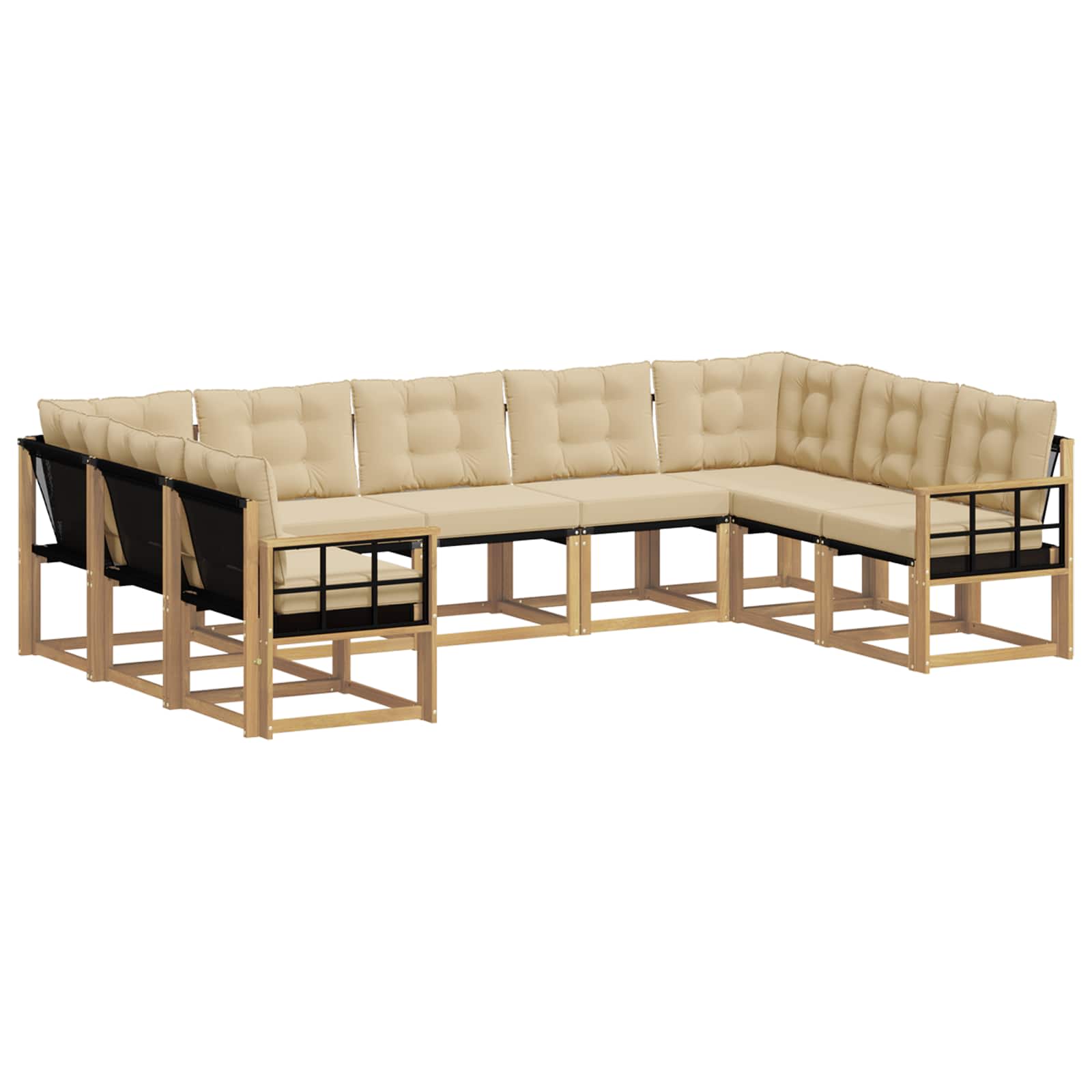 Ensemble de canapés d'extérieur 9 pcs Blanc et Beige - XIOS