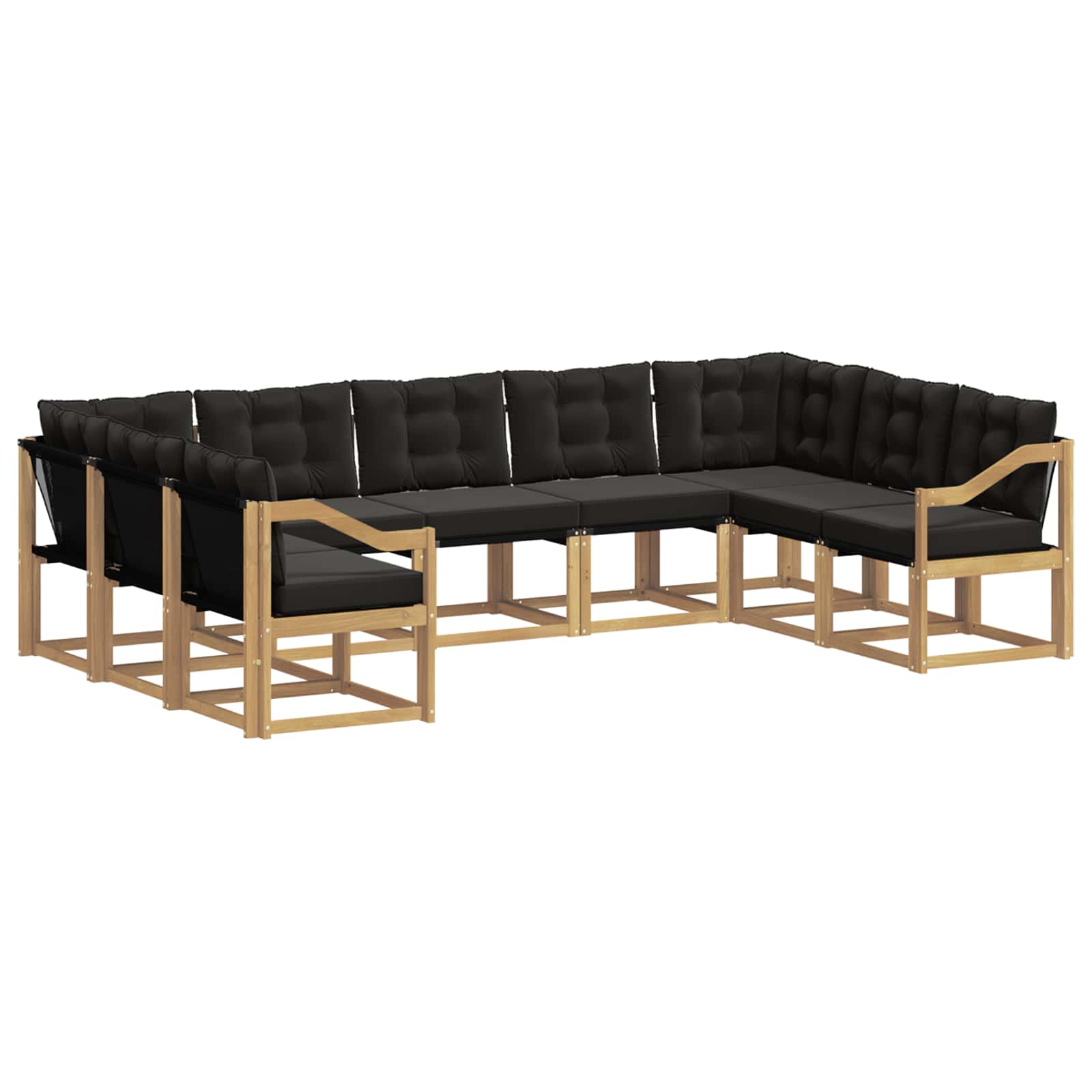 Ensemble de canapés d'extérieur 9 pcs Blanc et noir - XIOS