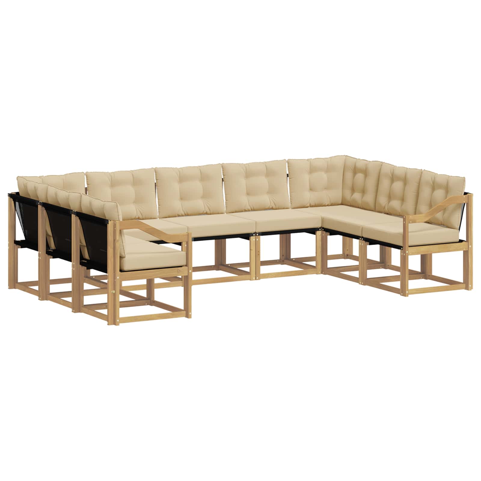 Ensemble de canapés d'extérieur 9 pcs Blanc et Beige - XIOS