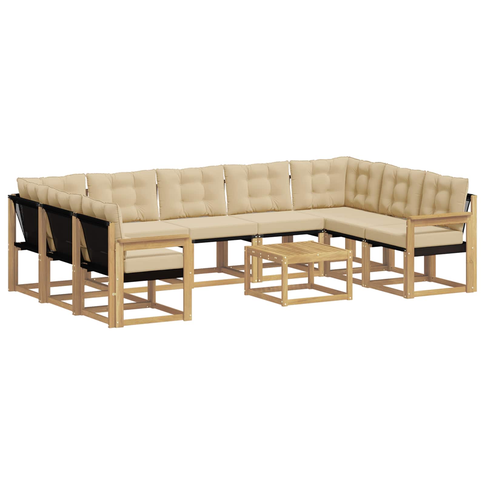 Ensemble de canapés d'extérieur 10 pcs Blanc et Beige - XIOS