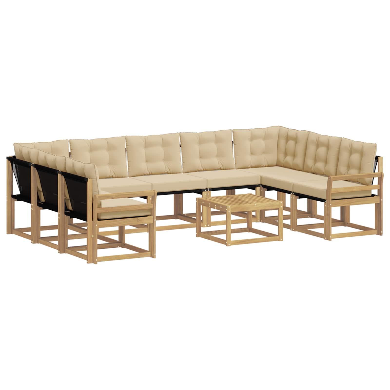 Ensemble de canapés d'extérieur 10 pcs Blanc et Beige - XIOS