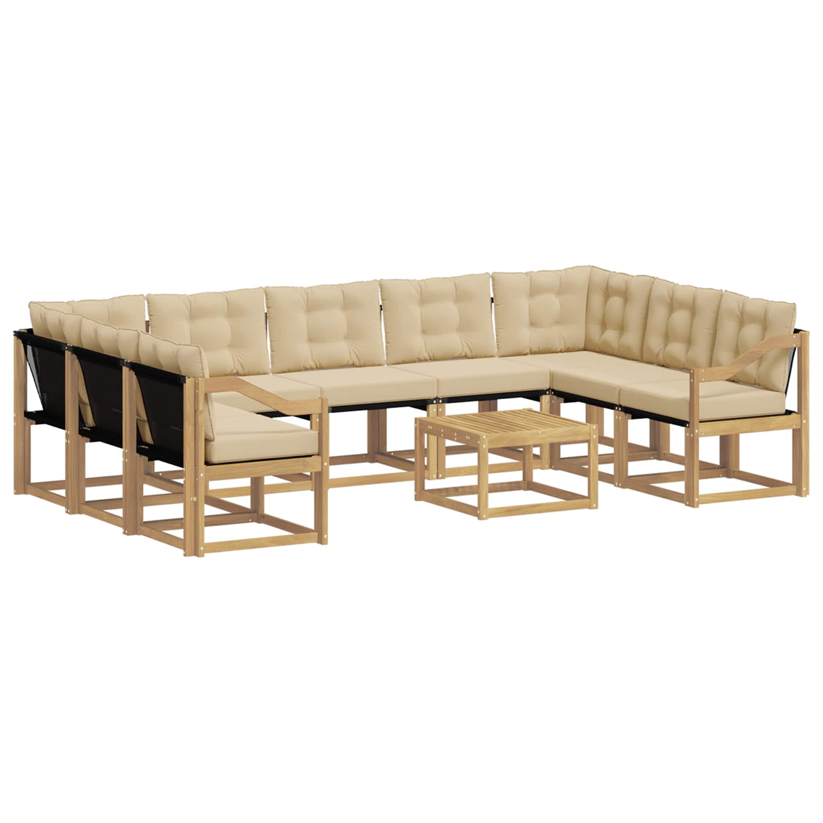 Ensemble de canapés d'extérieur 10 pcs Blanc et Beige - XIOS
