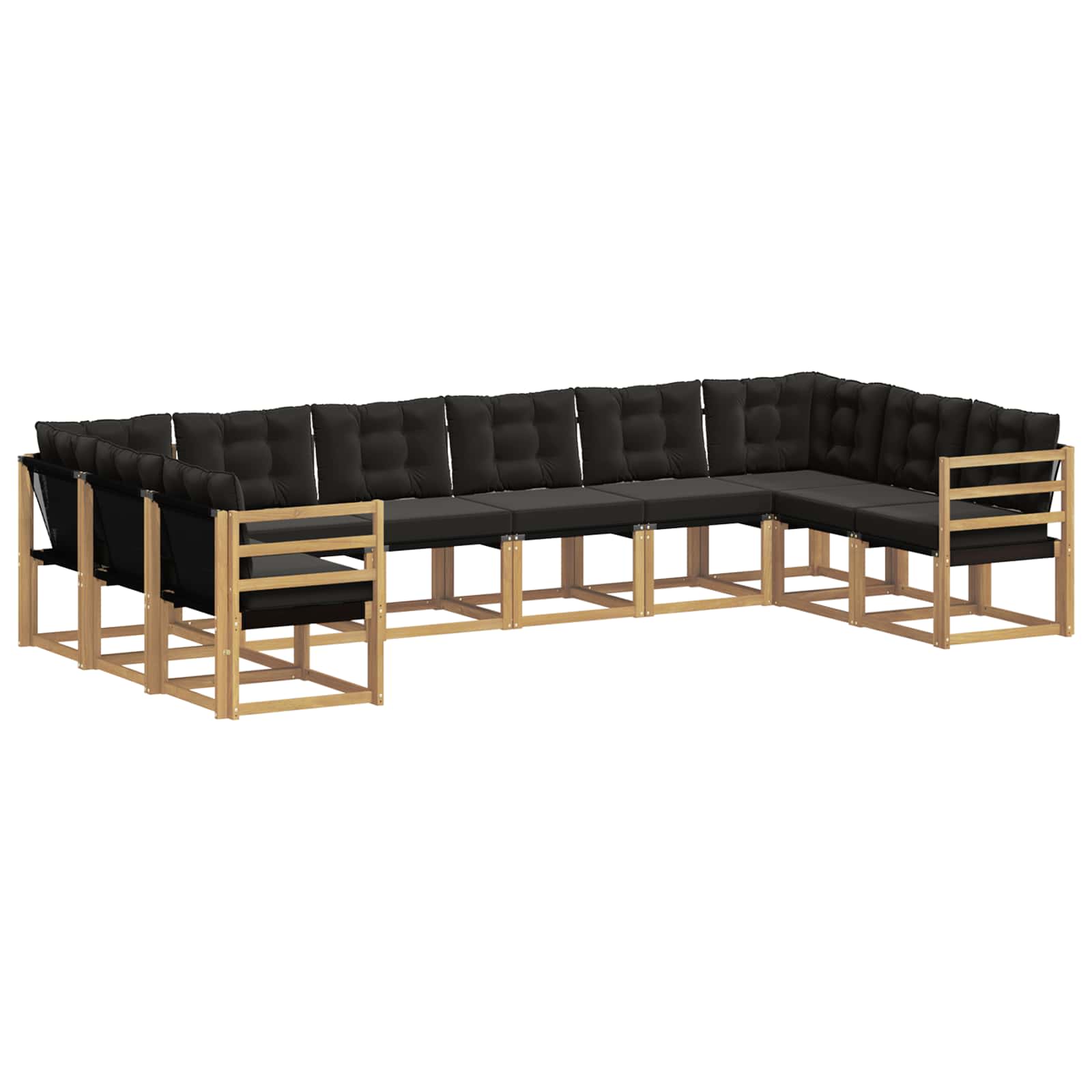 Ensemble de canapés d'extérieur 10 pcs Blanc et noir - XIOS