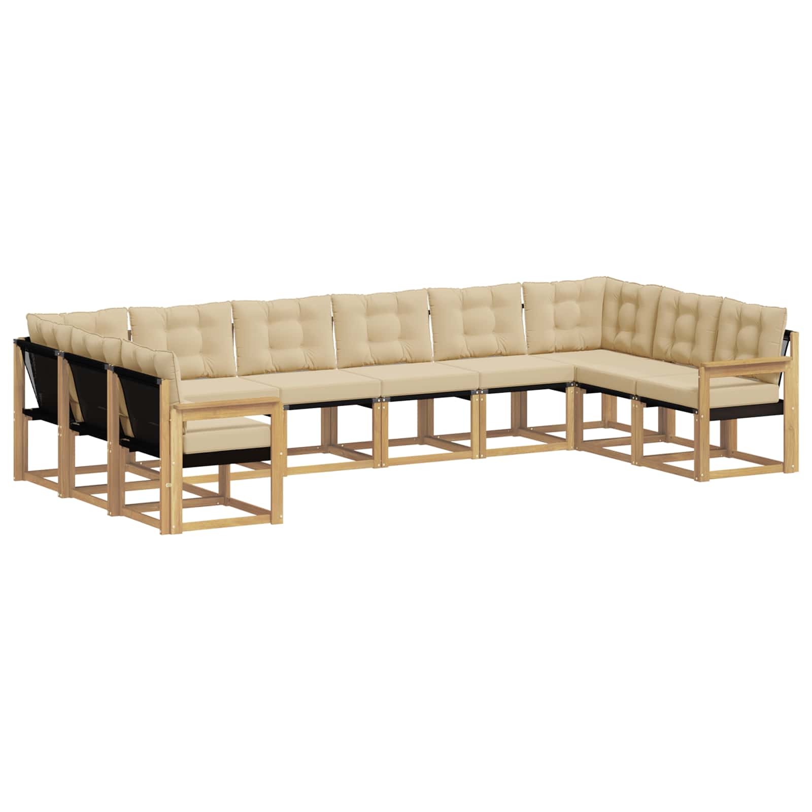 Ensemble de canapés d'extérieur 10 pcs Blanc et Beige - XIOS