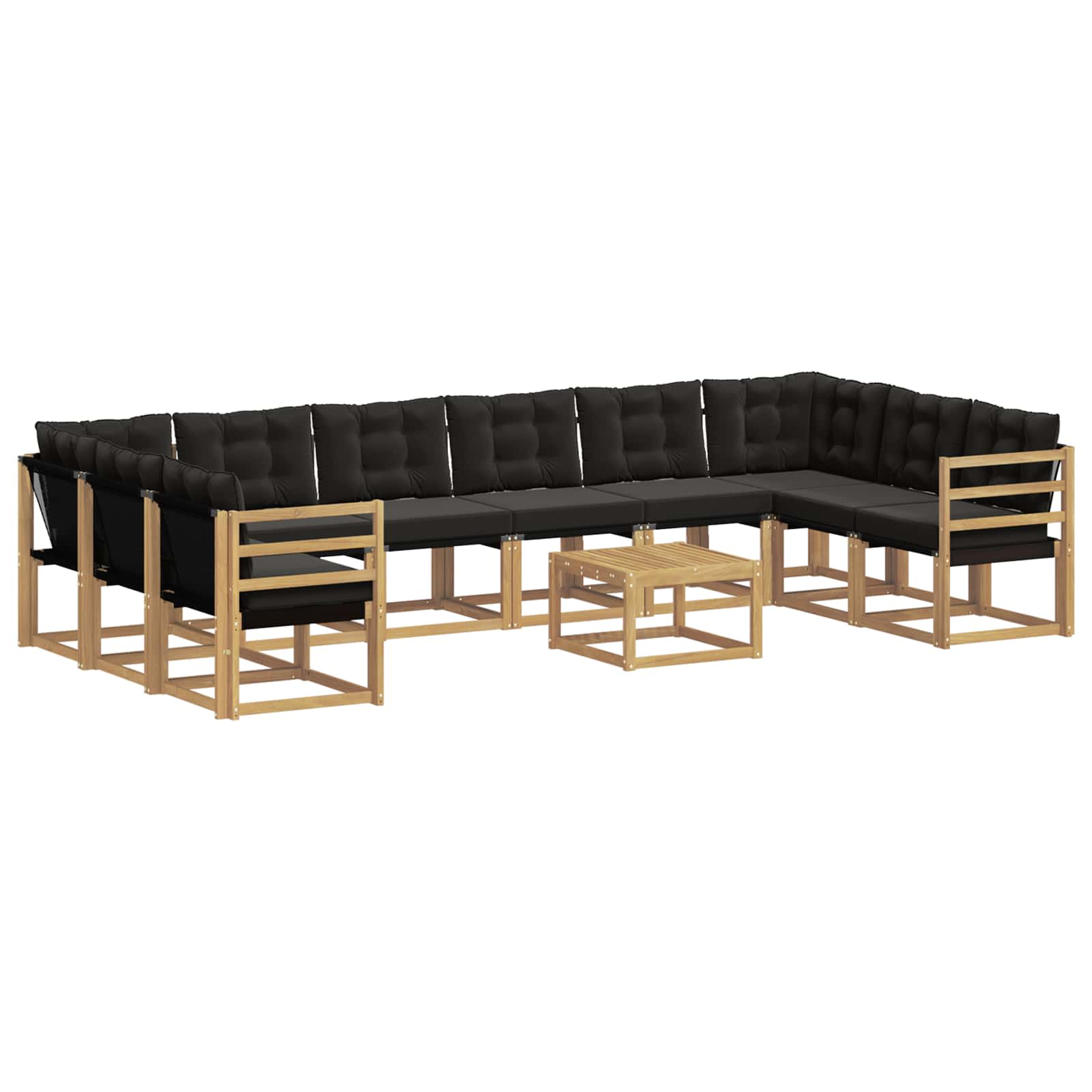 Ensemble de canapés d'extérieur 11 pcs Blanc et noir - XIOS