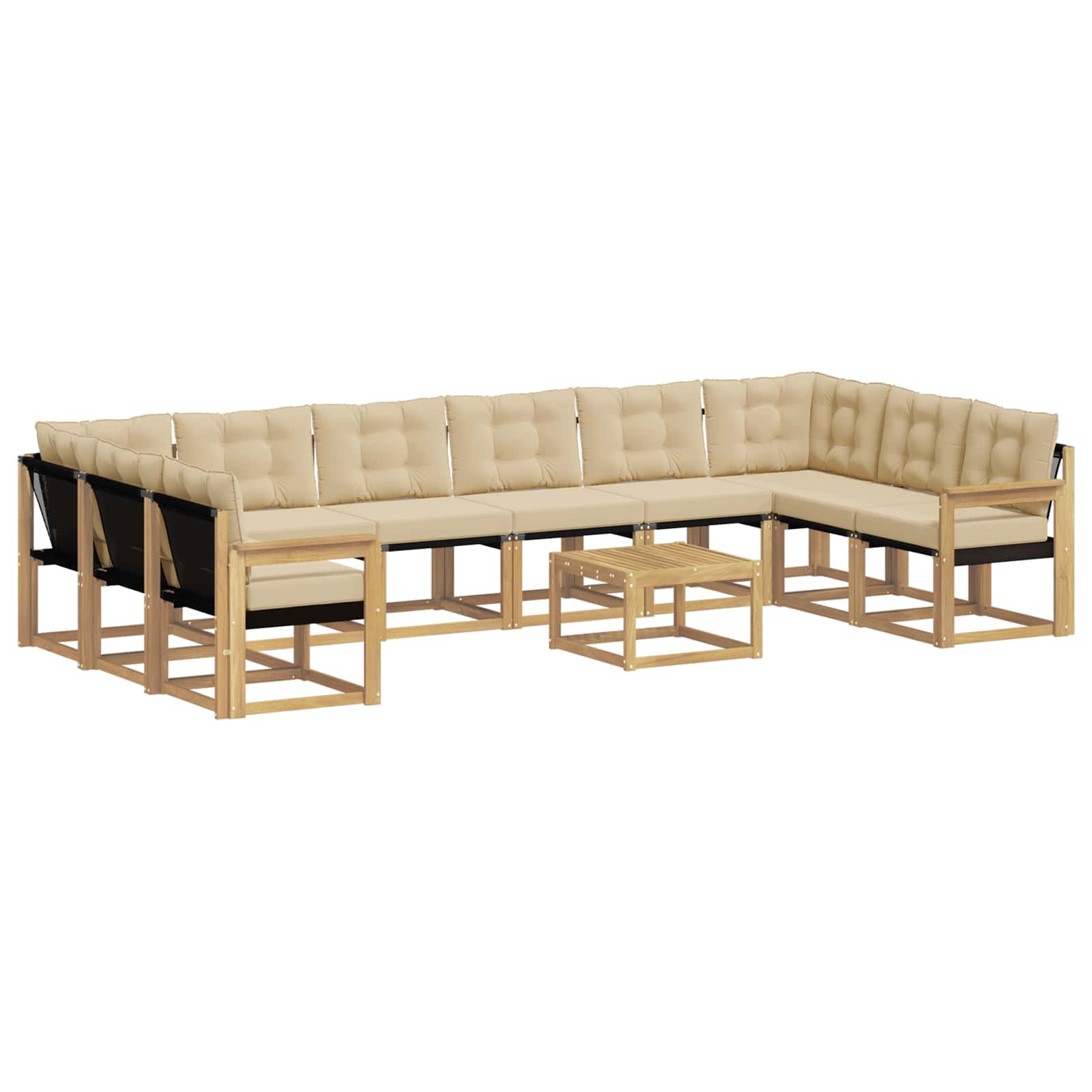 Ensemble de canapés d'extérieur 11 pcs Blanc et Beige
