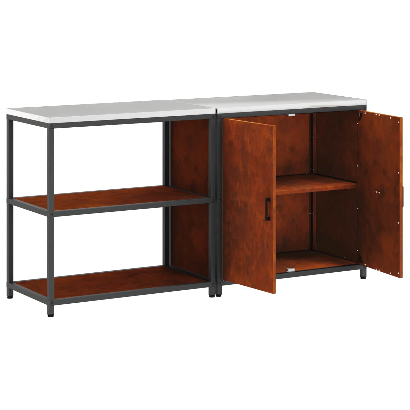 Ensemble de rangement cuisine HATTEM 2 pc Rouillé Acier - XIOS