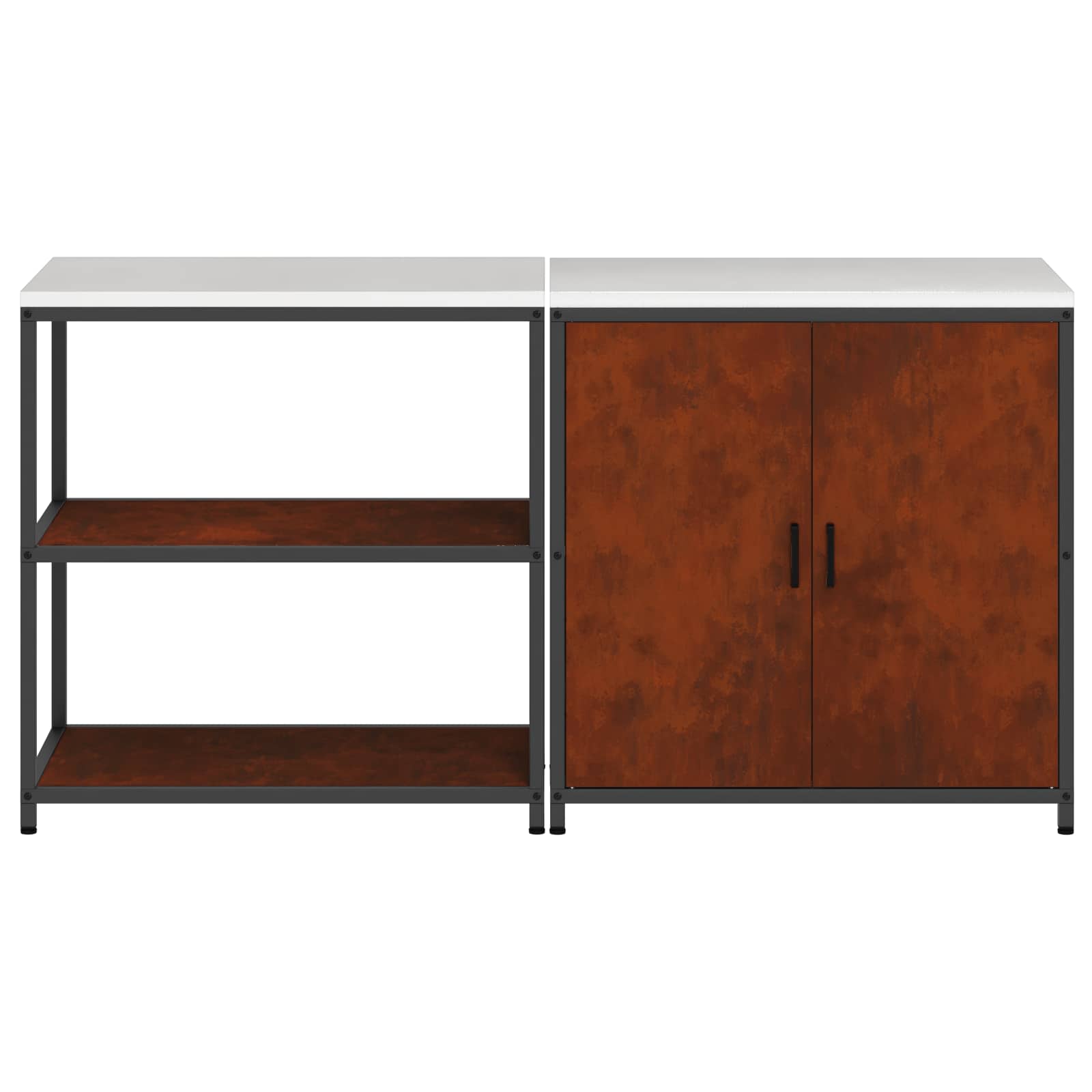 Ensemble de rangement cuisine HATTEM 2 pc Rouillé Acier - XIOS