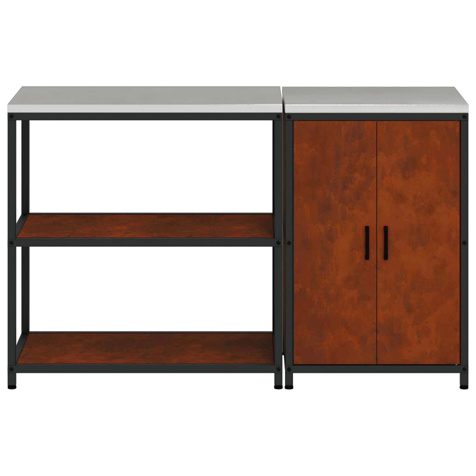 Ensemble de rangement cuisine HATTEM 2 pc Rouillé Acier - XIOS