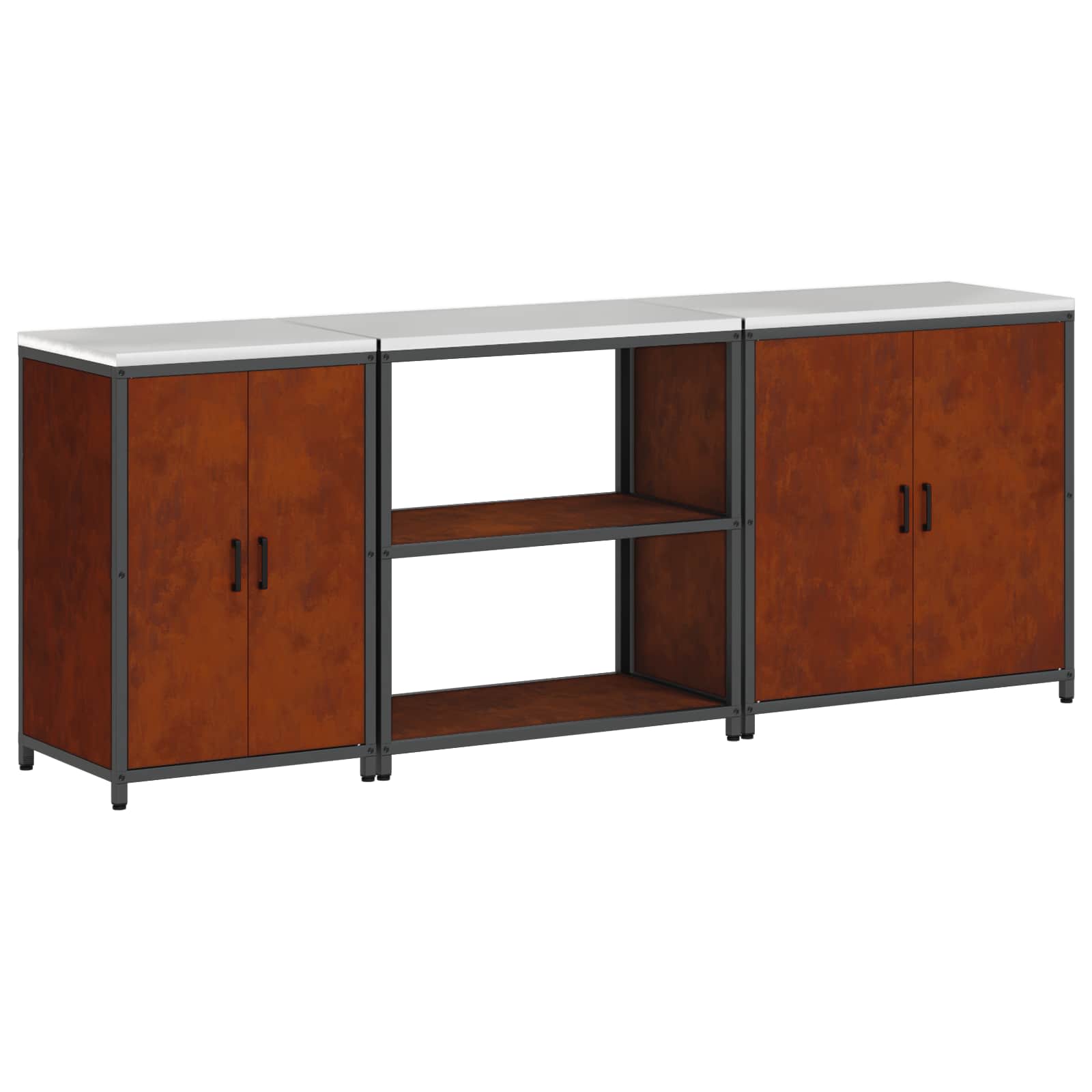 Ensemble de rangement cuisine HATTEM 3 pc Rouillé Acier - XIOS