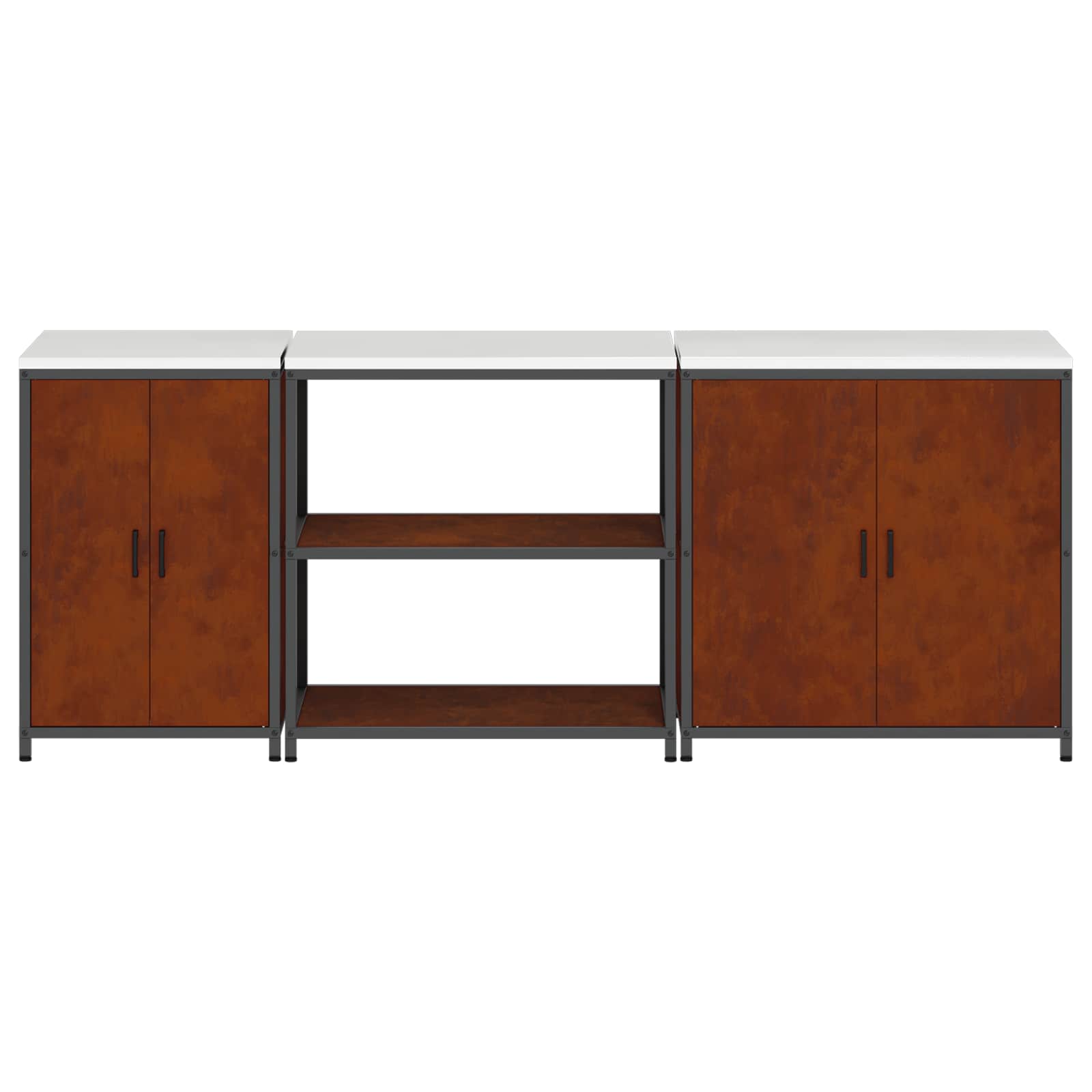 Ensemble de rangement cuisine HATTEM 3 pc Rouillé Acier - XIOS