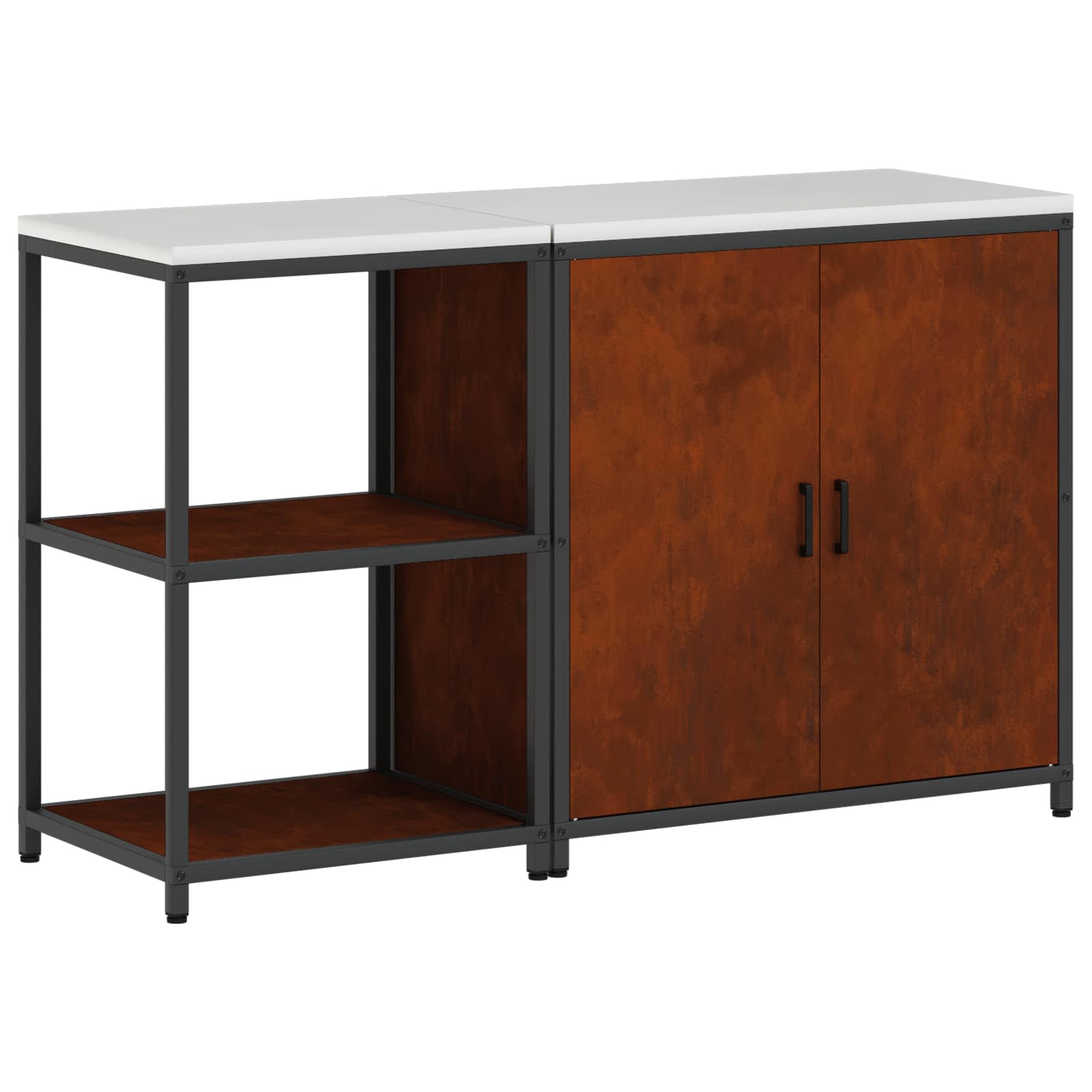 Ensemble de rangement cuisine HATTEM 2 pc Rouillé Acier - XIOS