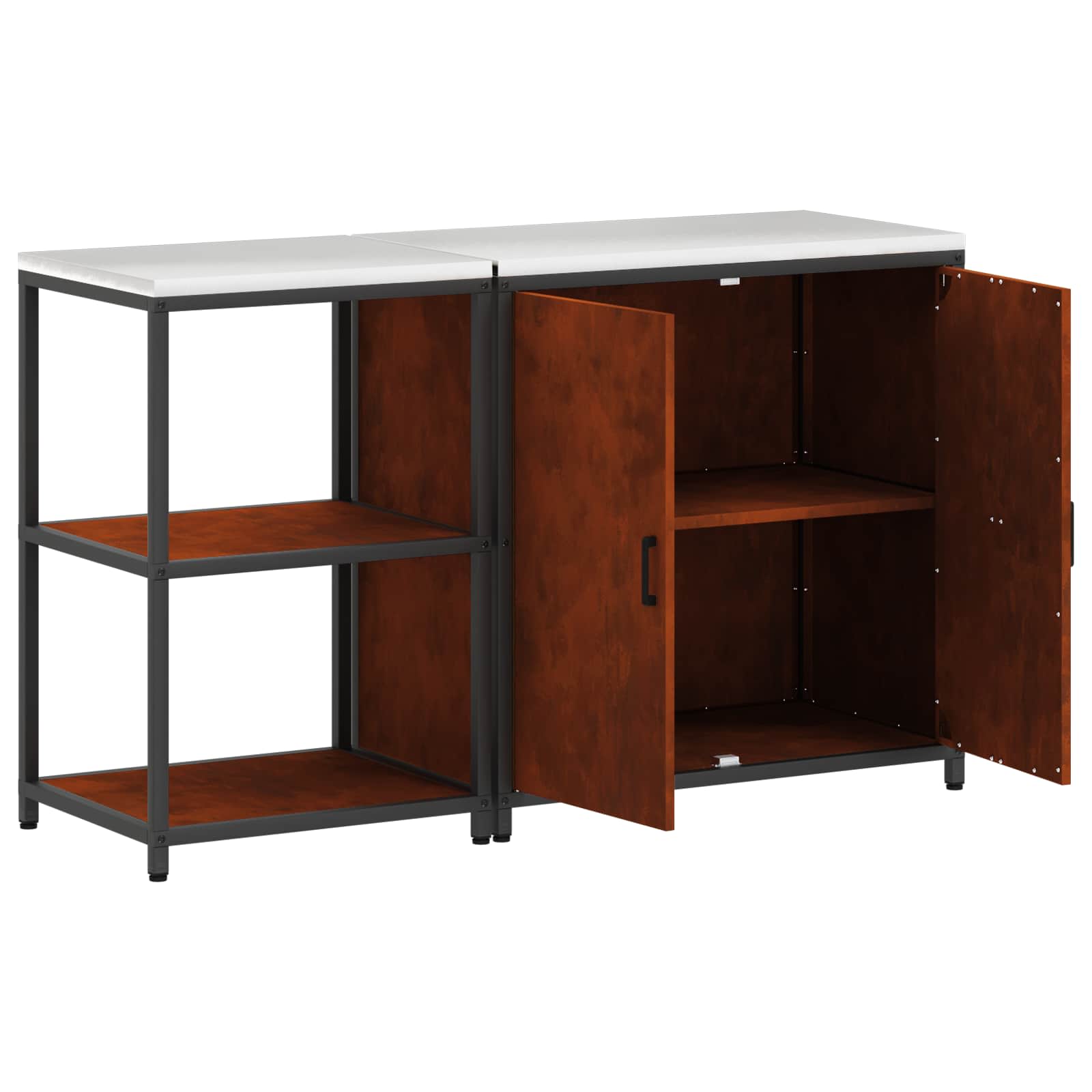 Ensemble de rangement cuisine HATTEM 2 pc Rouillé Acier - XIOS